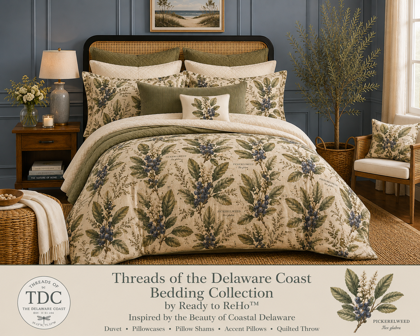 Coastal Pickerel Weed Retreat - Bedding.png