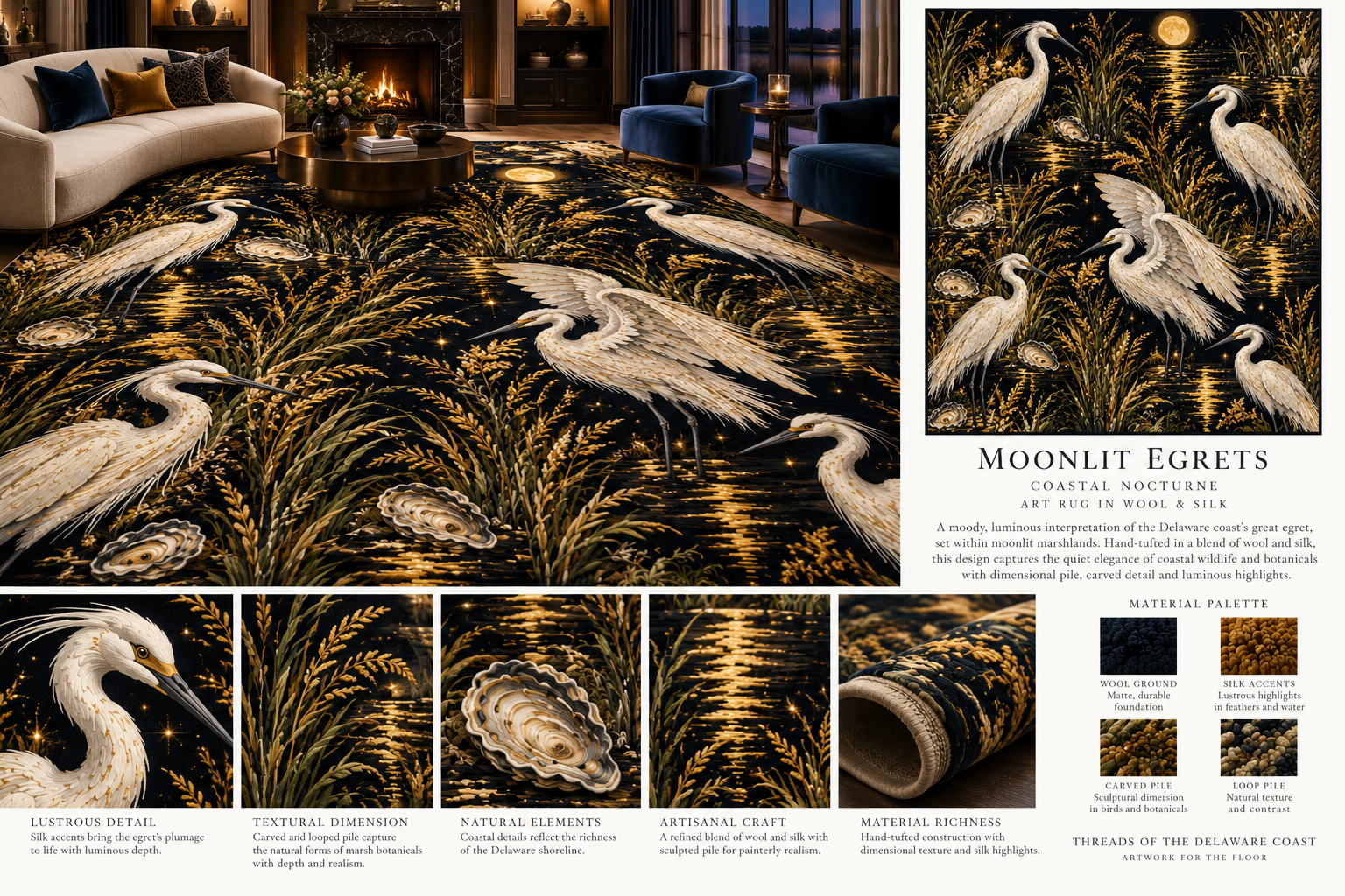 Moonlit Egrets Artisnal Rug.png