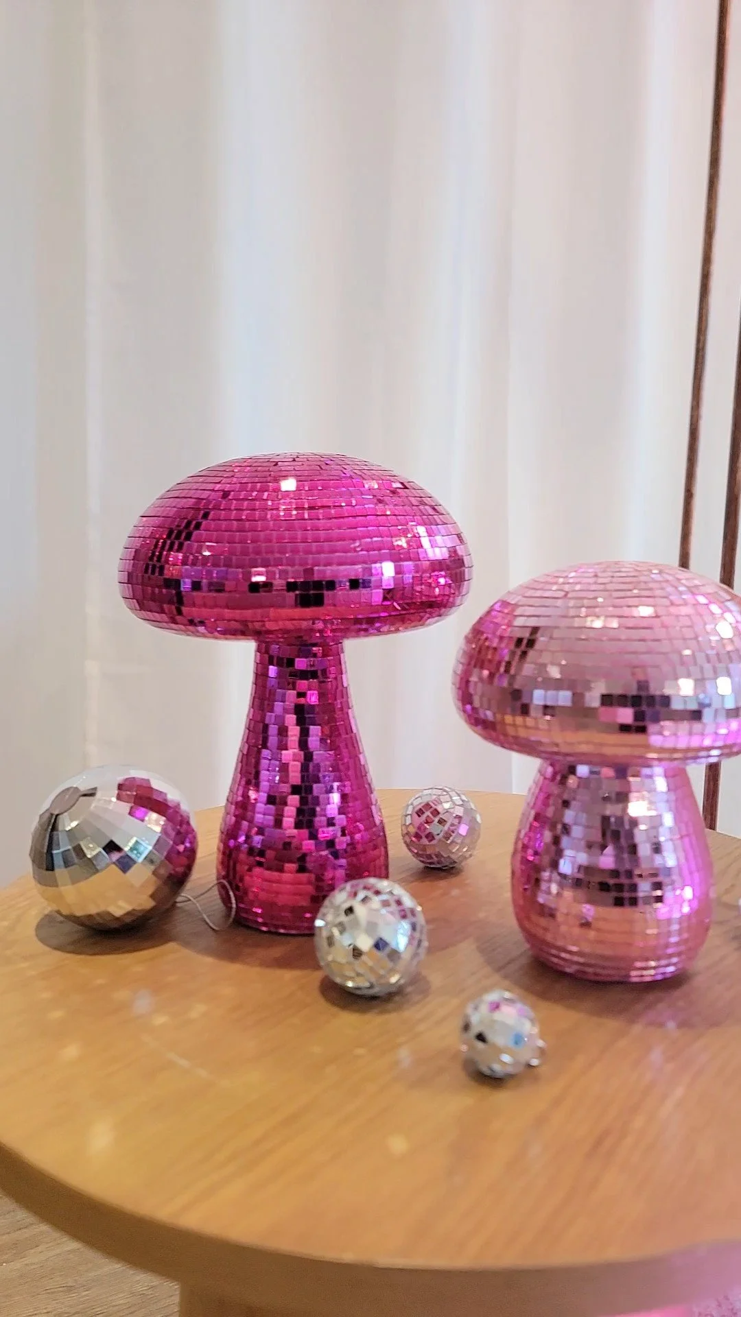 Pink Disco Mirror Mushrooms