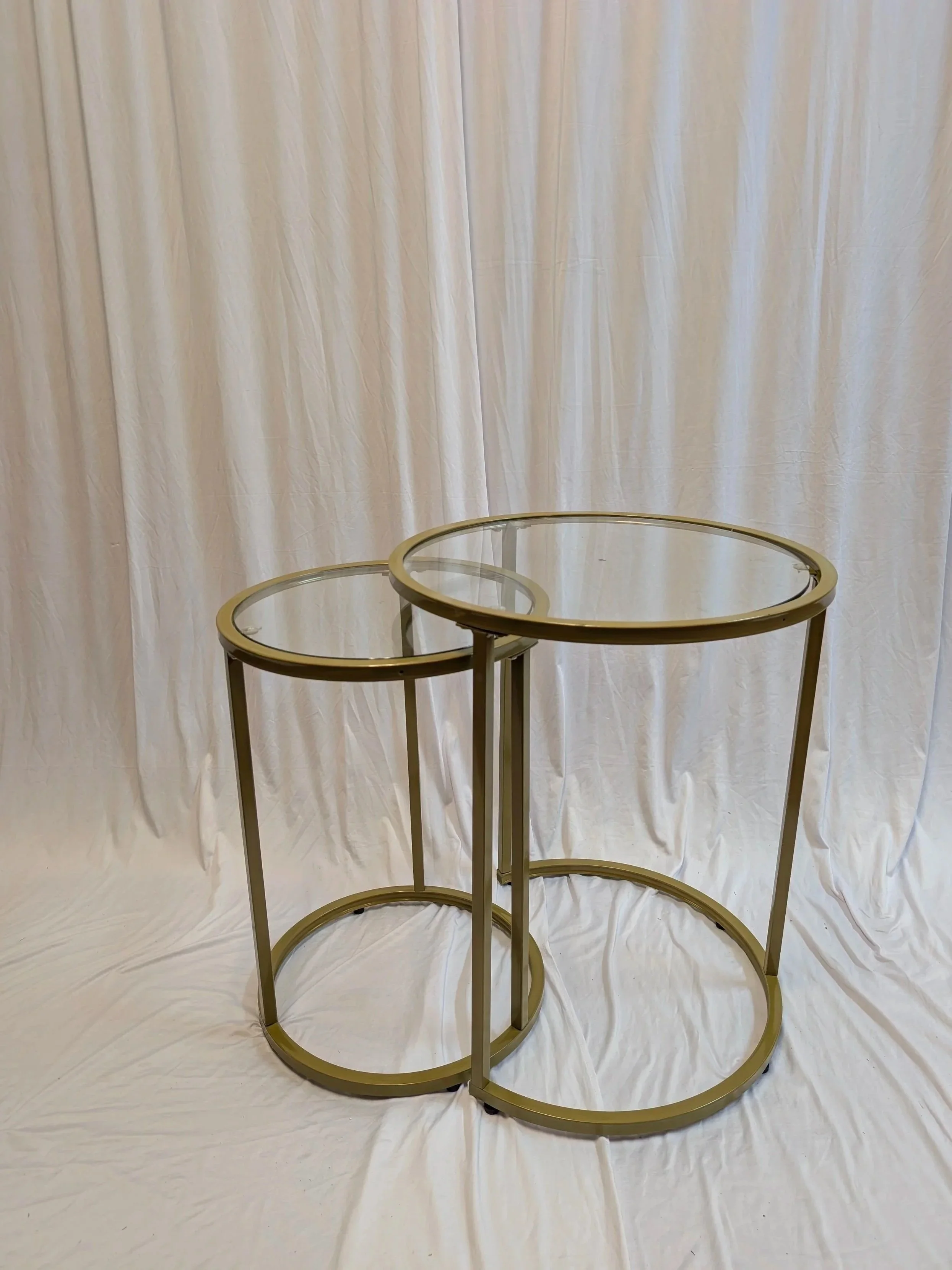 Gold Glass Nesting Side Tables