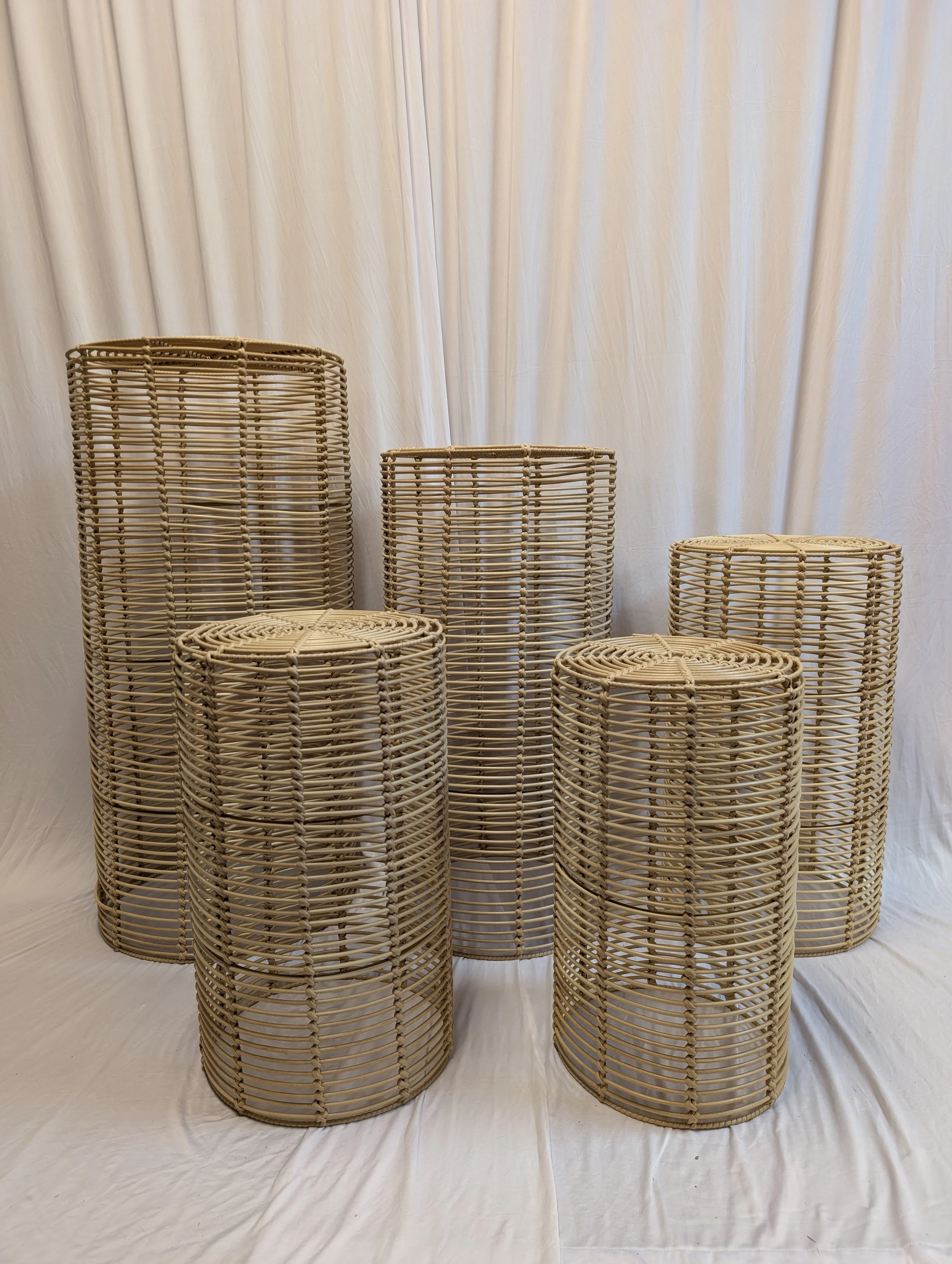 Woven Wicker Display Stands