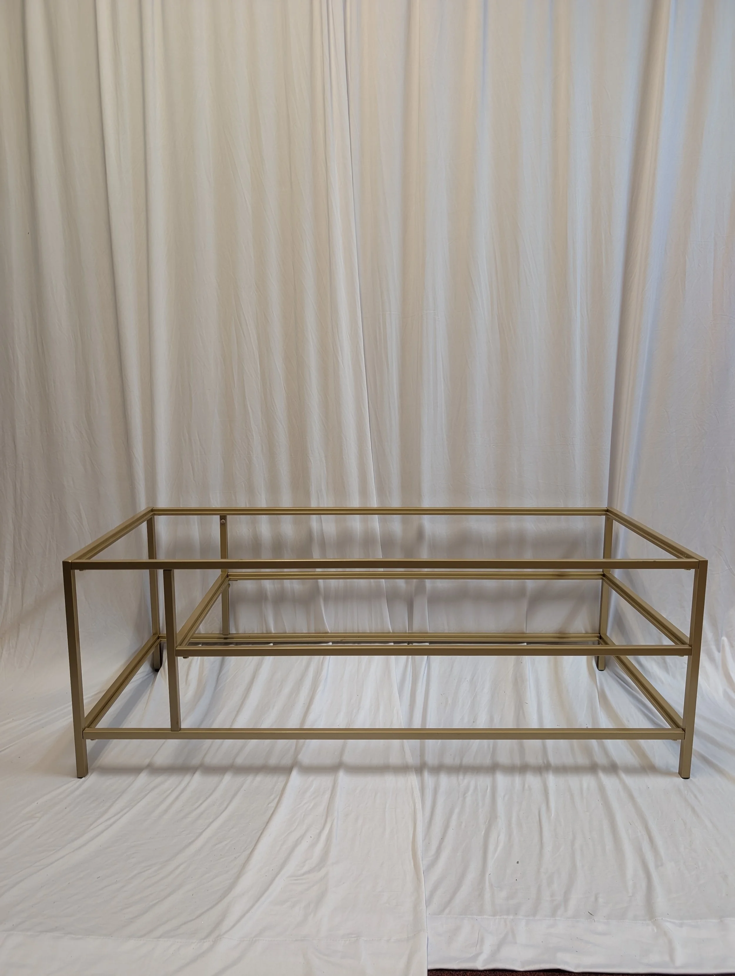 Gold Glass Rectangular Coffee Table