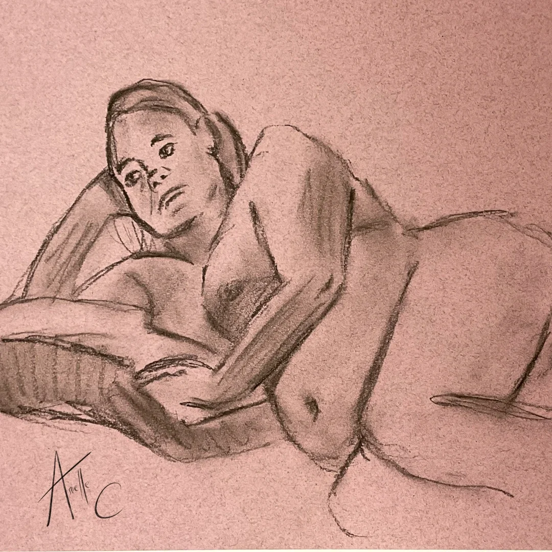 Still life drawing of a woman
