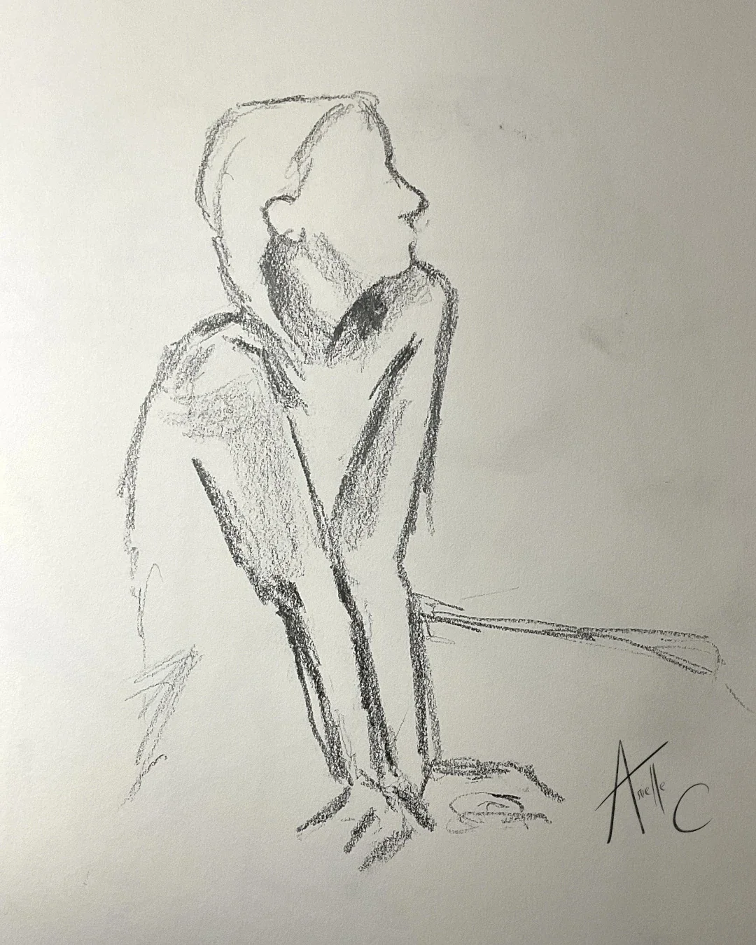 Still life drawing of a woman