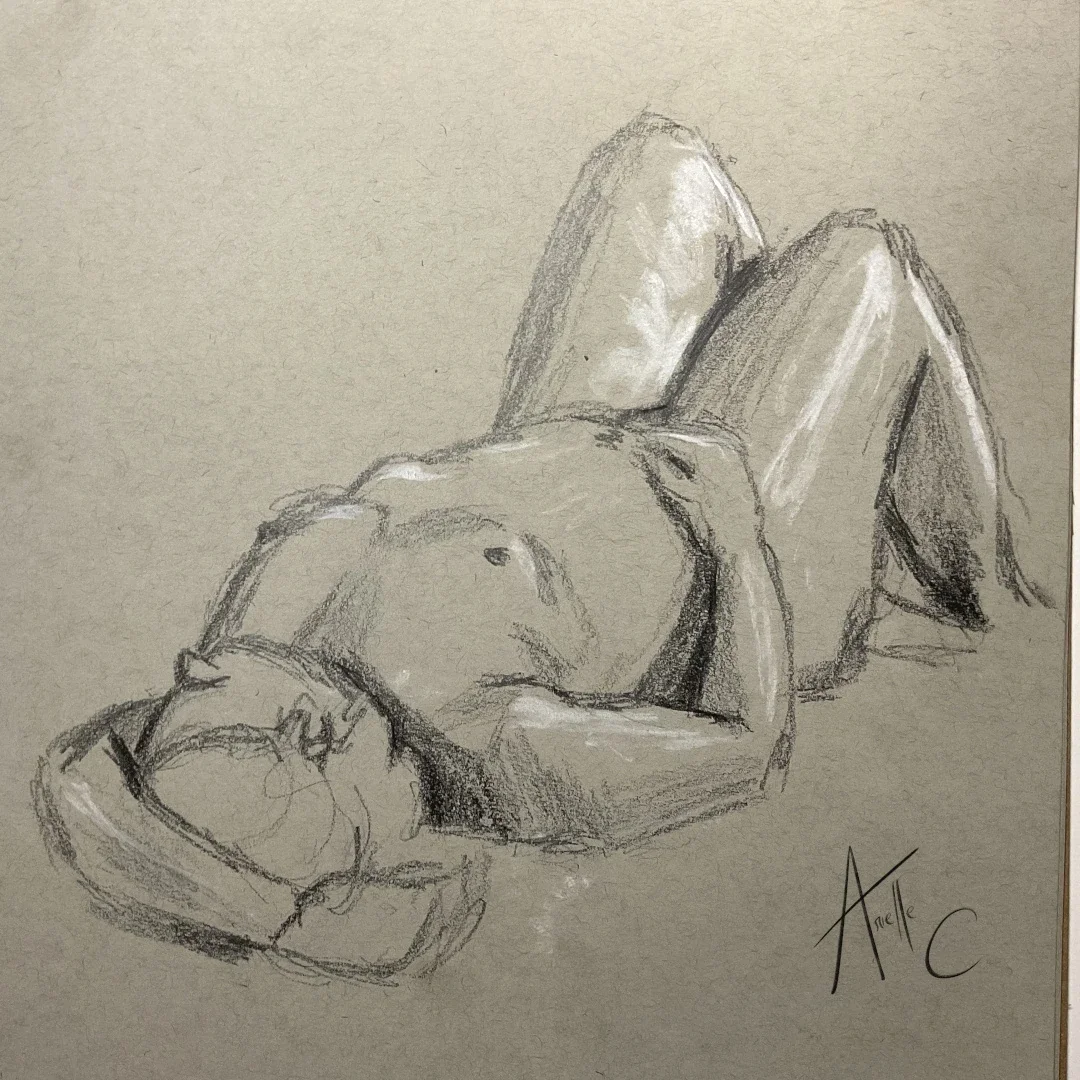 Still life drawing of a woman