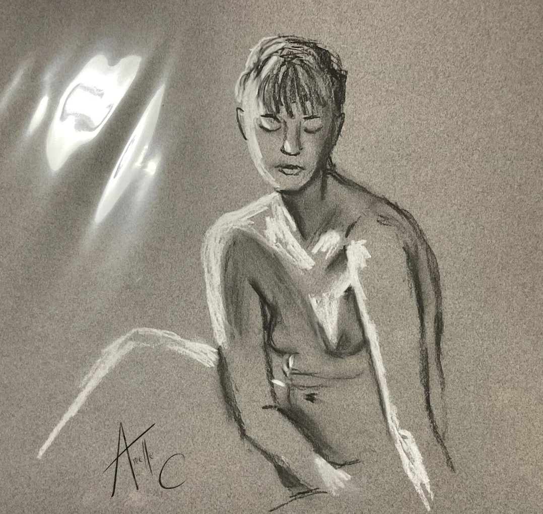 Still life drawing of a woman