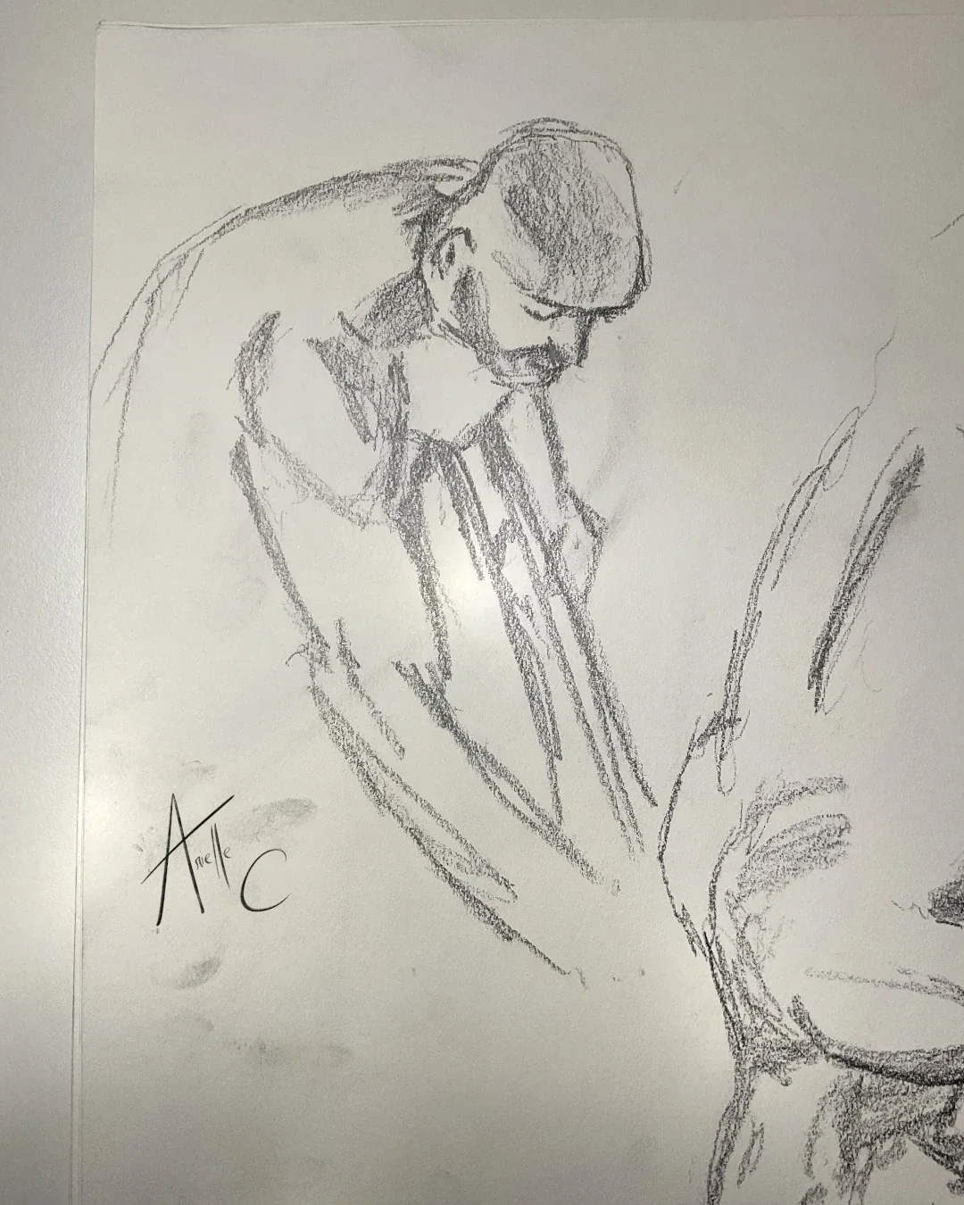 Still life drawing of a man