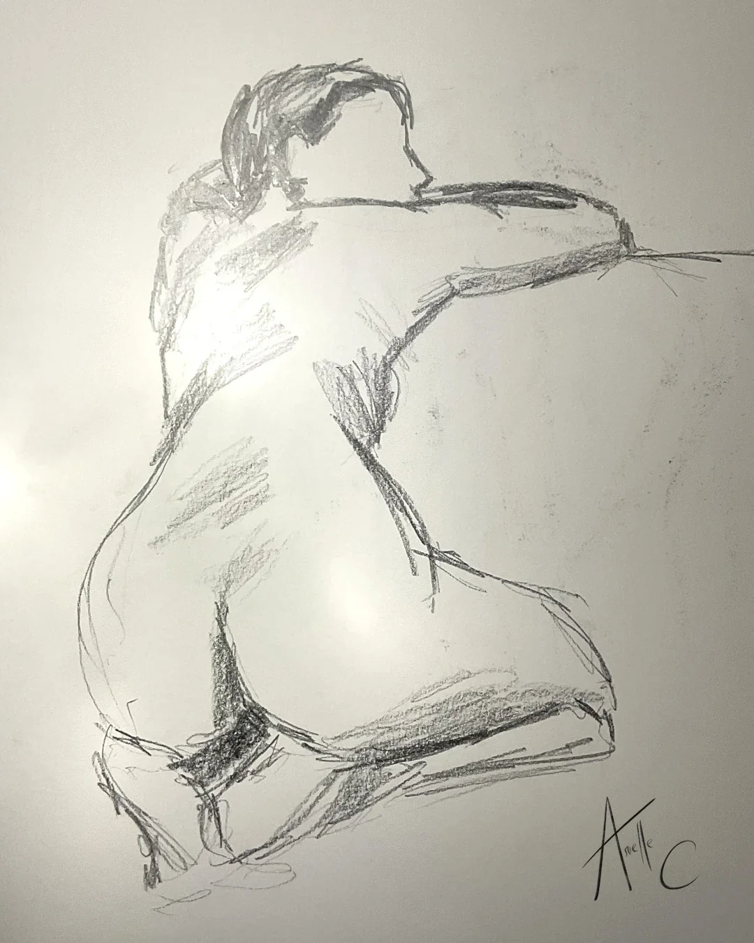 Still life drawing of a woman