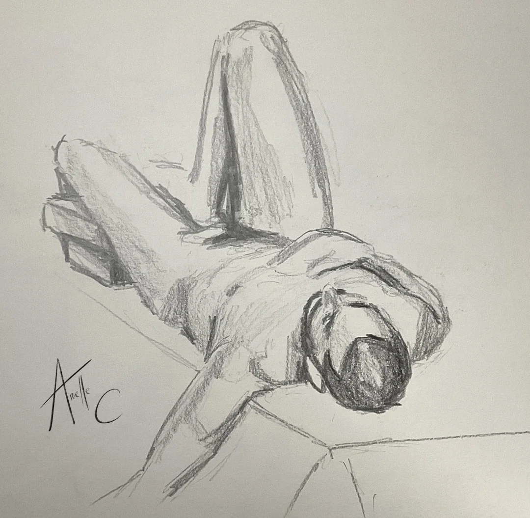 Still life drawing of a man