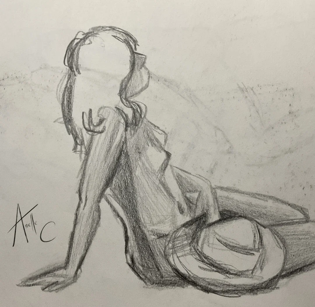 Still life drawing of a woman