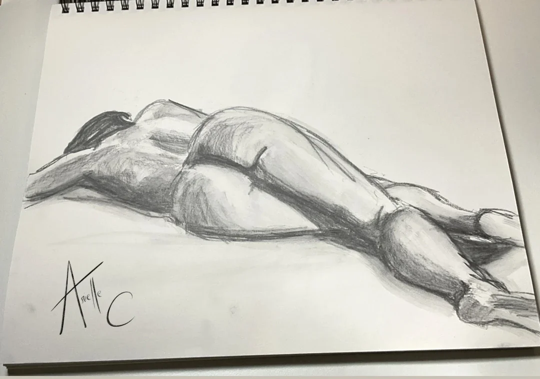 Still life drawing of a woman