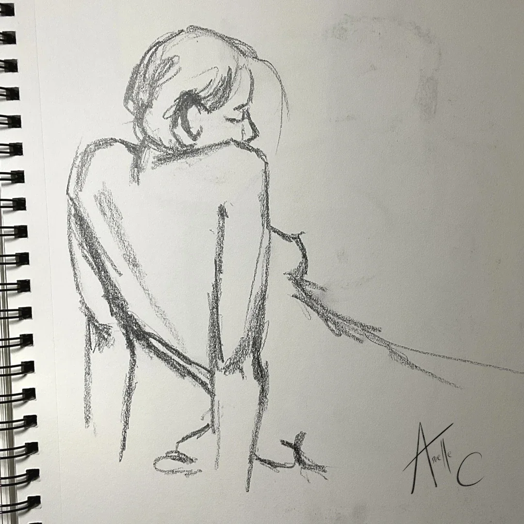 Still life drawing of a woman