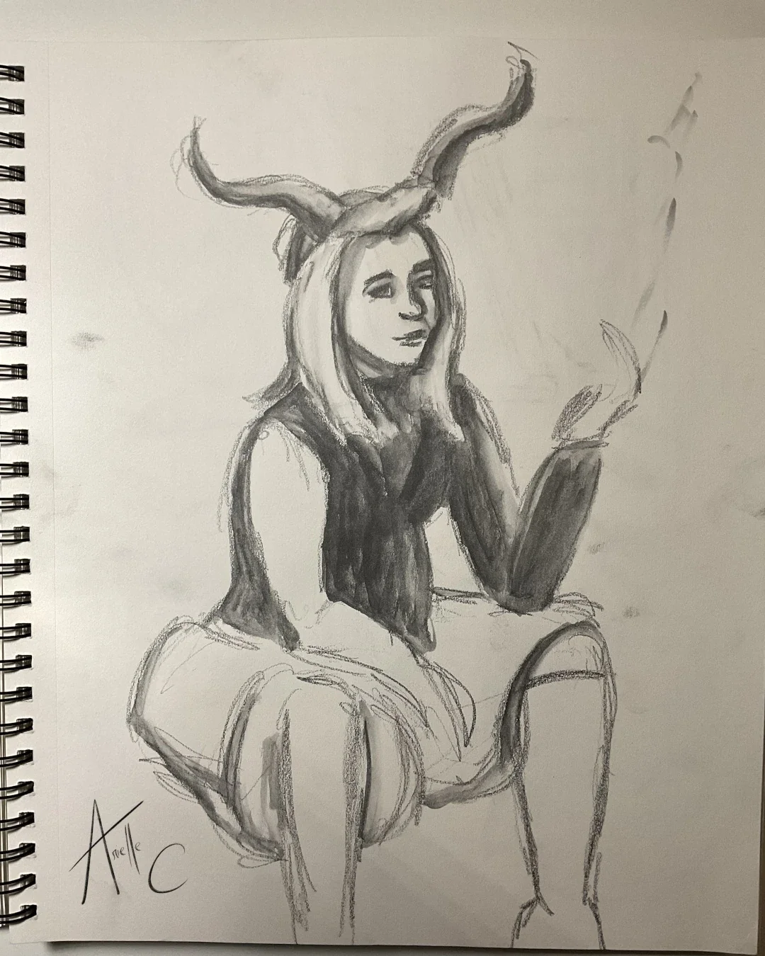 Still life drawing of a woman