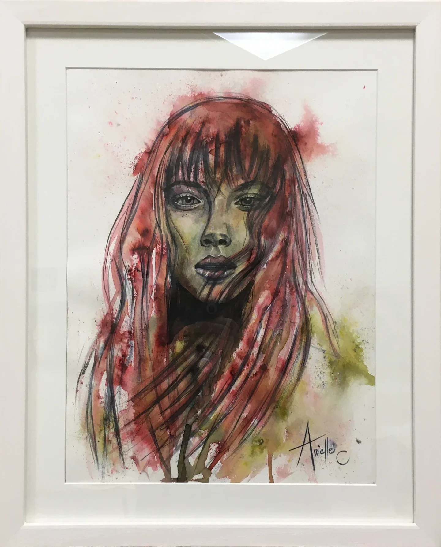 Watercolor painting of a woman portrait