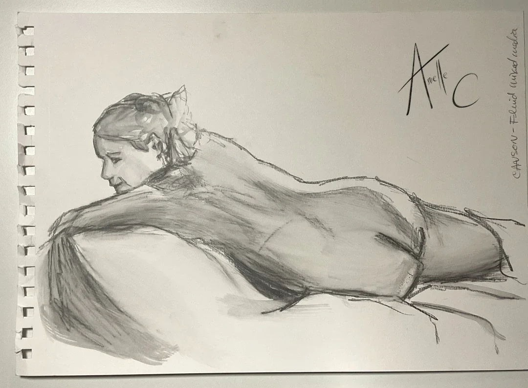 Still life drawing of a woman