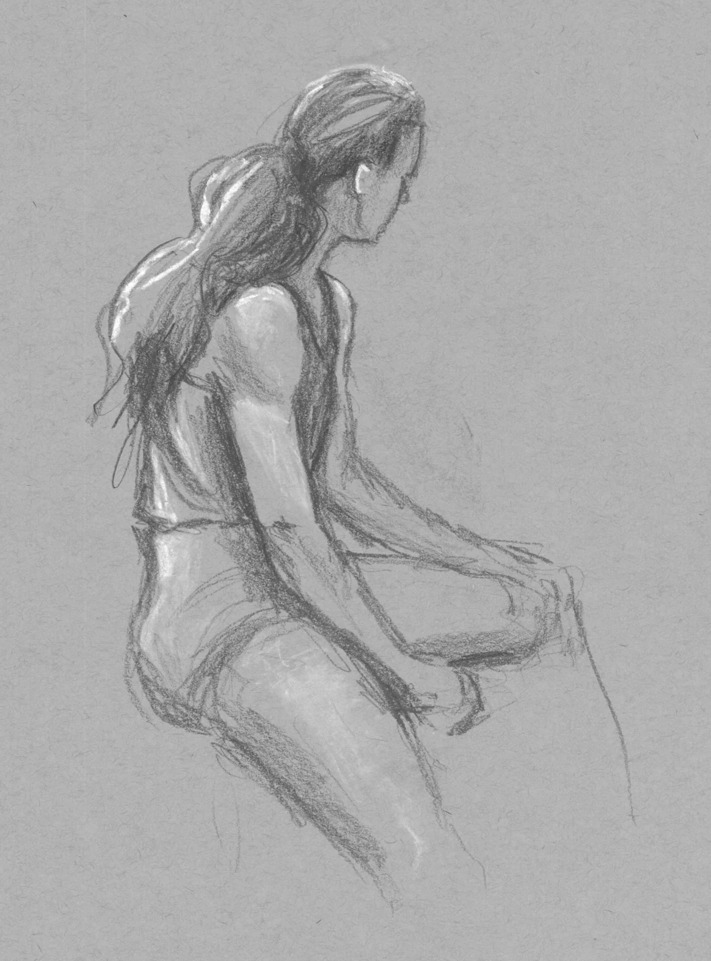 Still life drawing of a woman