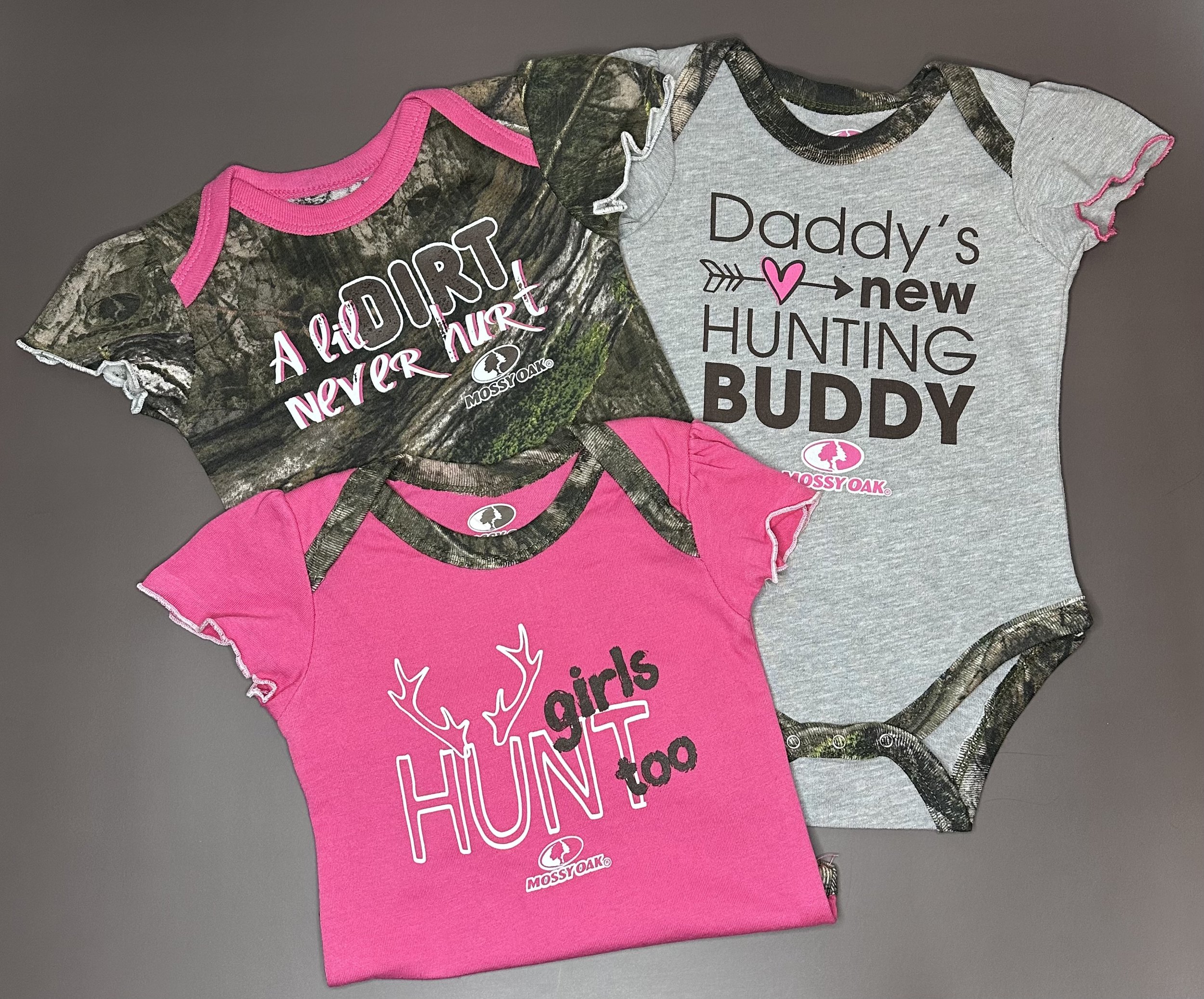 Mossy Oak Baby Girl 3-Piece Bodysuit Set (3-6 mos)