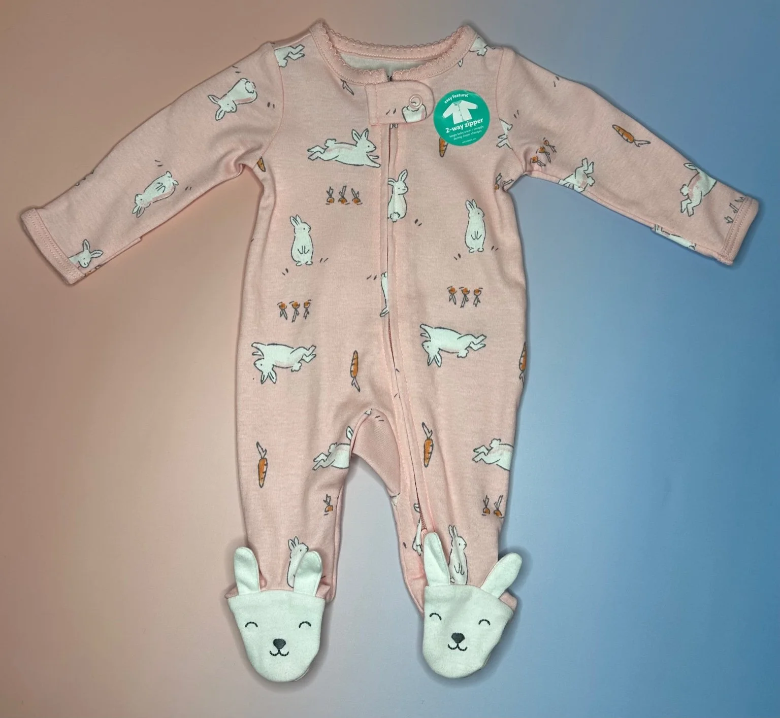 Adorable Bunny Footed Baby Sleeper (P)