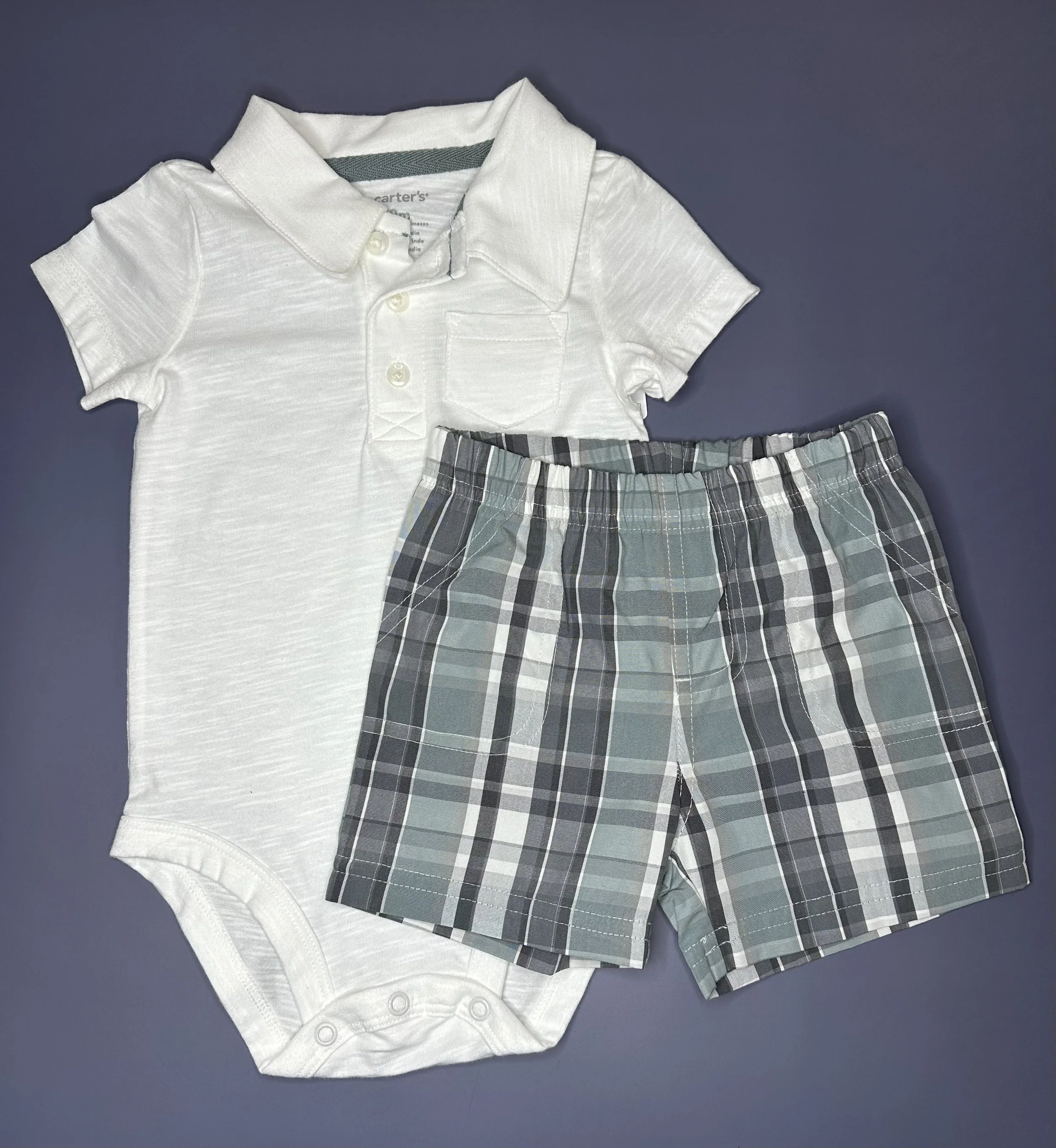 Classic Plaid Baby Short Set (9 mos)