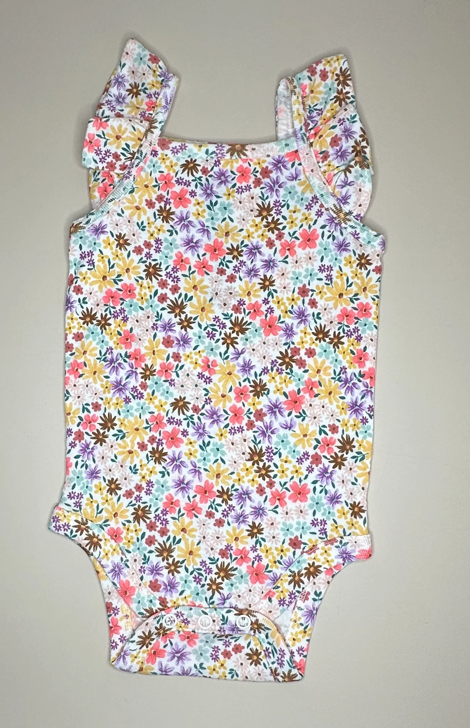 Floral Ruffle Bodysuit (6 mos)