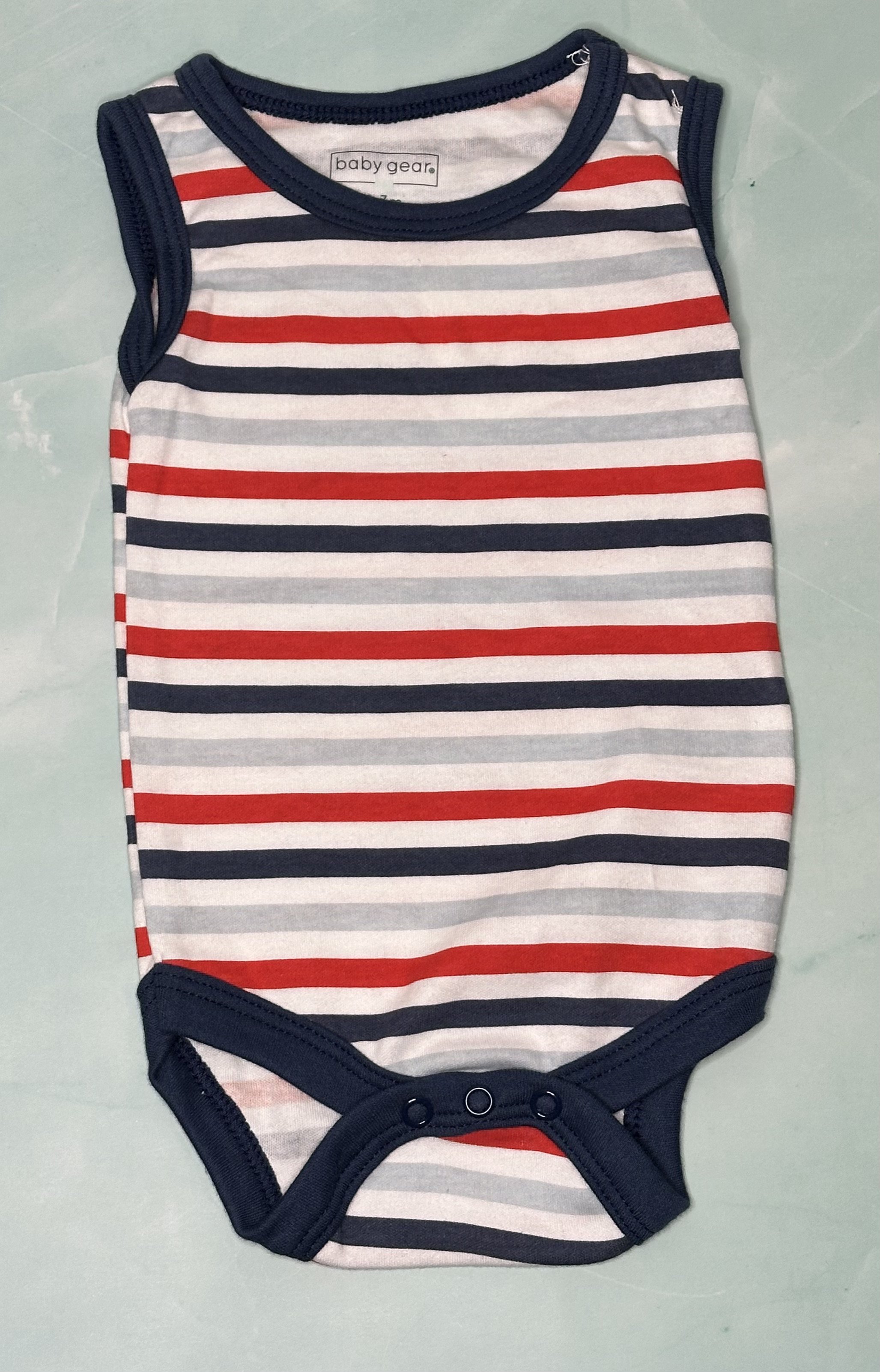 Baby Sleeveless Striped Bodysuit (0-3 mos)