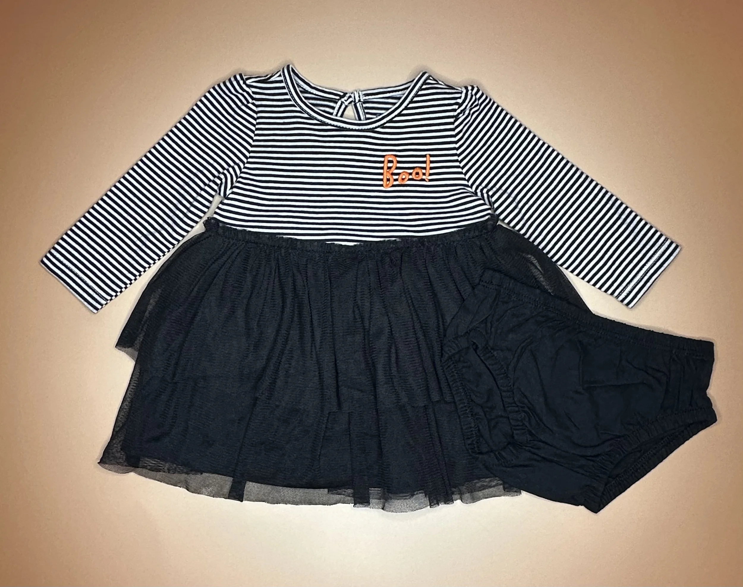 Baby Halloween Tulle Dress Set – “Boo!” (3 mos)