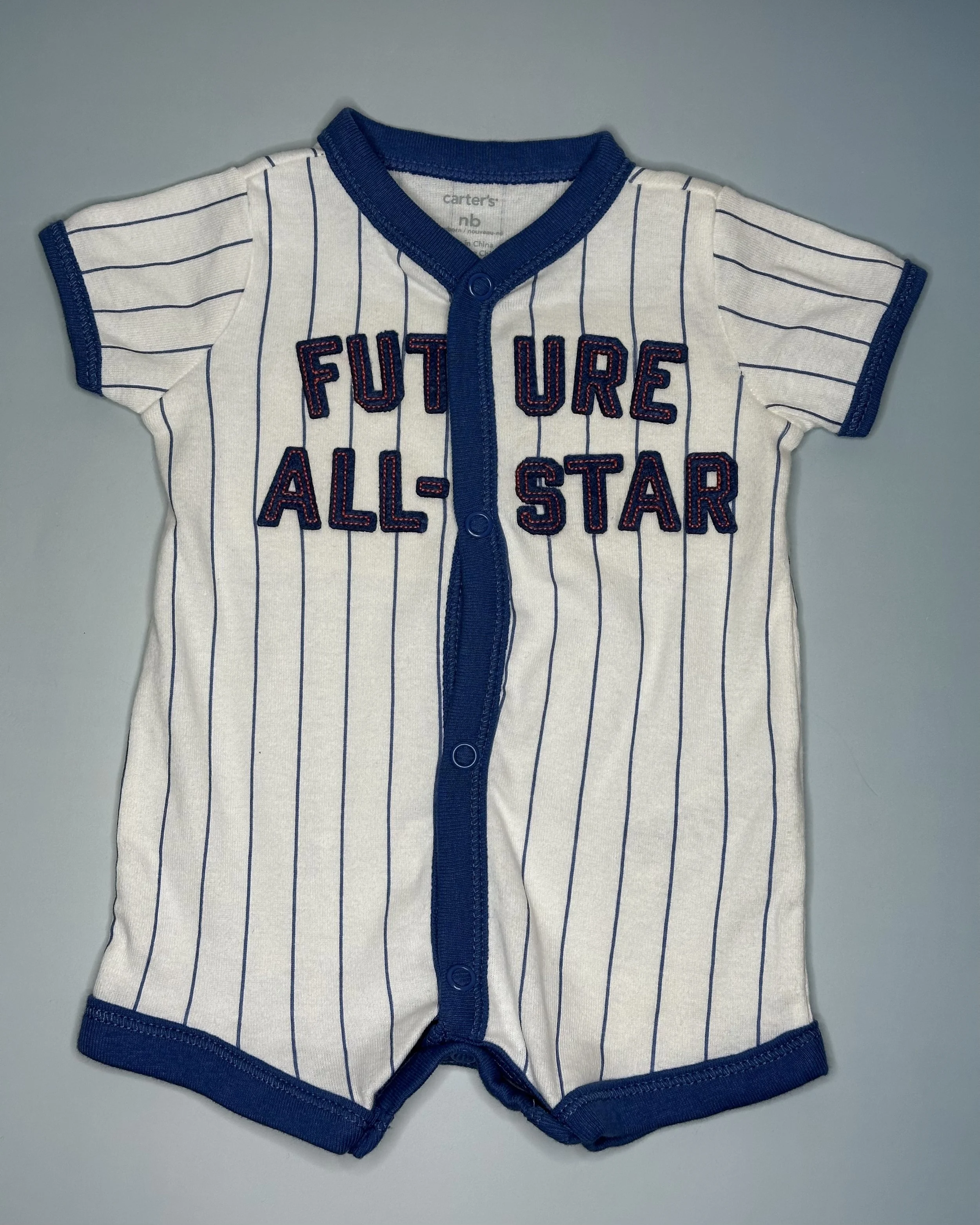 “Future All-Star” Baseball Romper (NB)