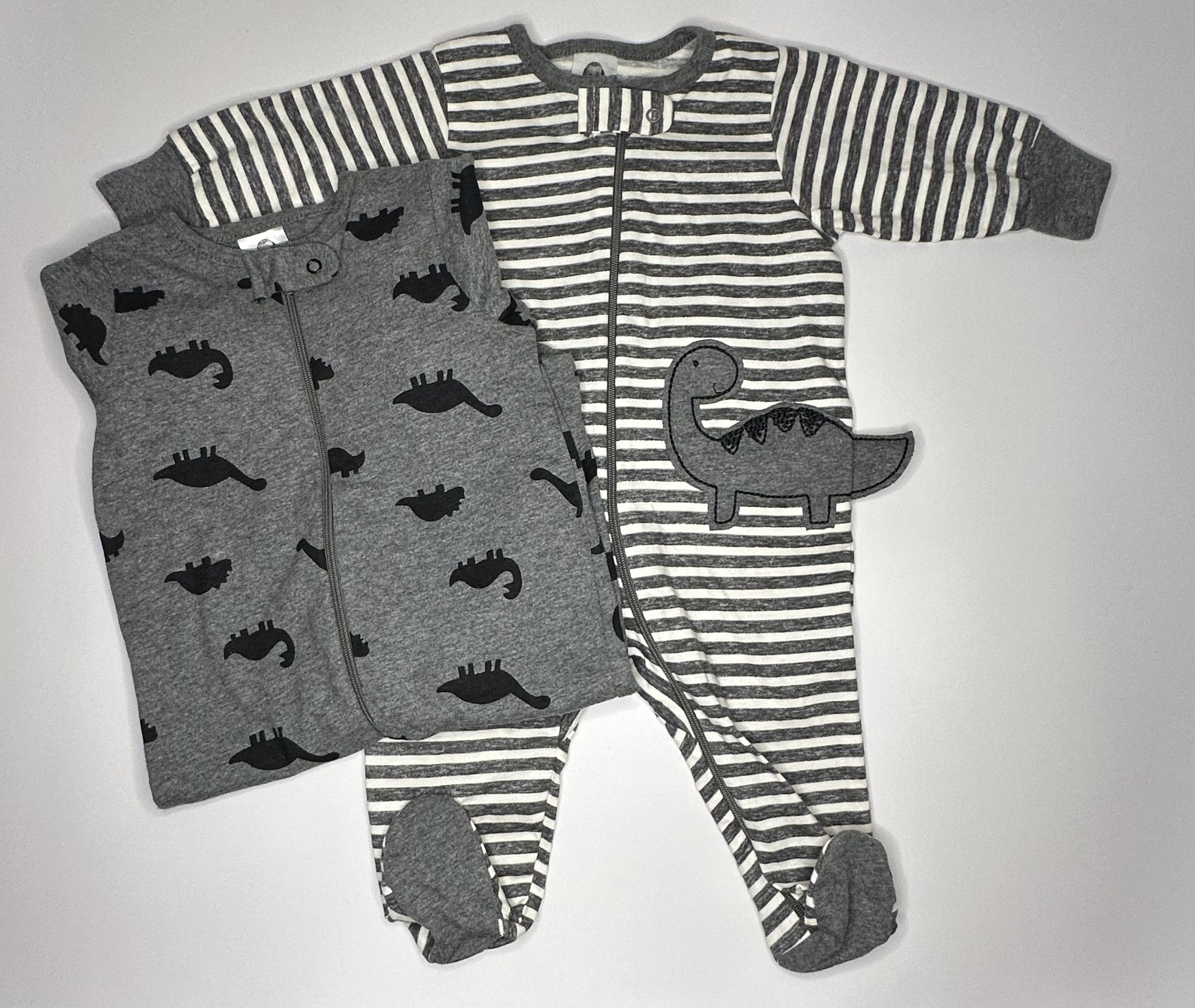 2-Pack Baby Dinosaur Footed Sleepers (0-3 mos)