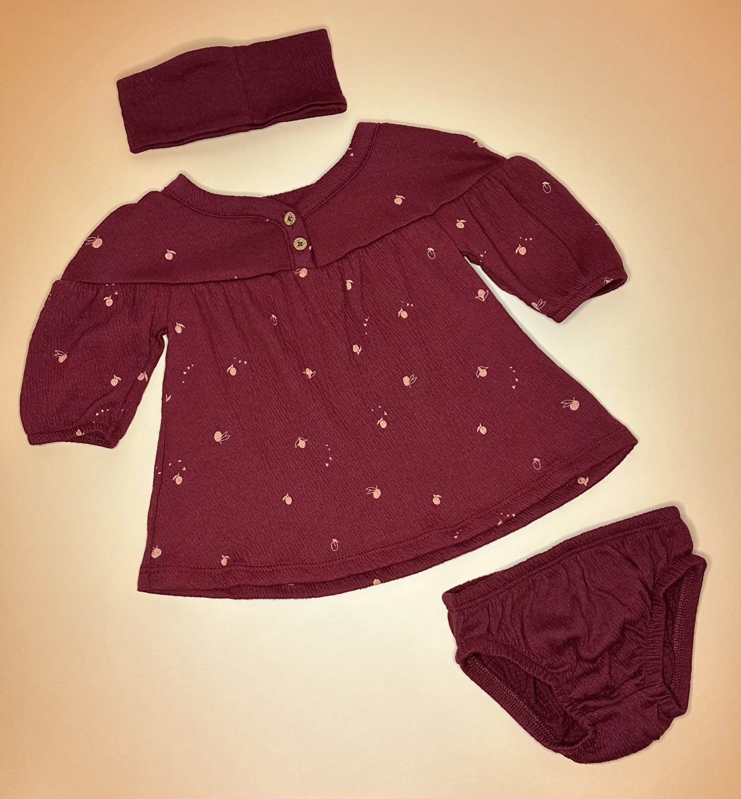 Long-Sleeve Baby Dress, Bloomers & Headband Set - Newborn.jpg