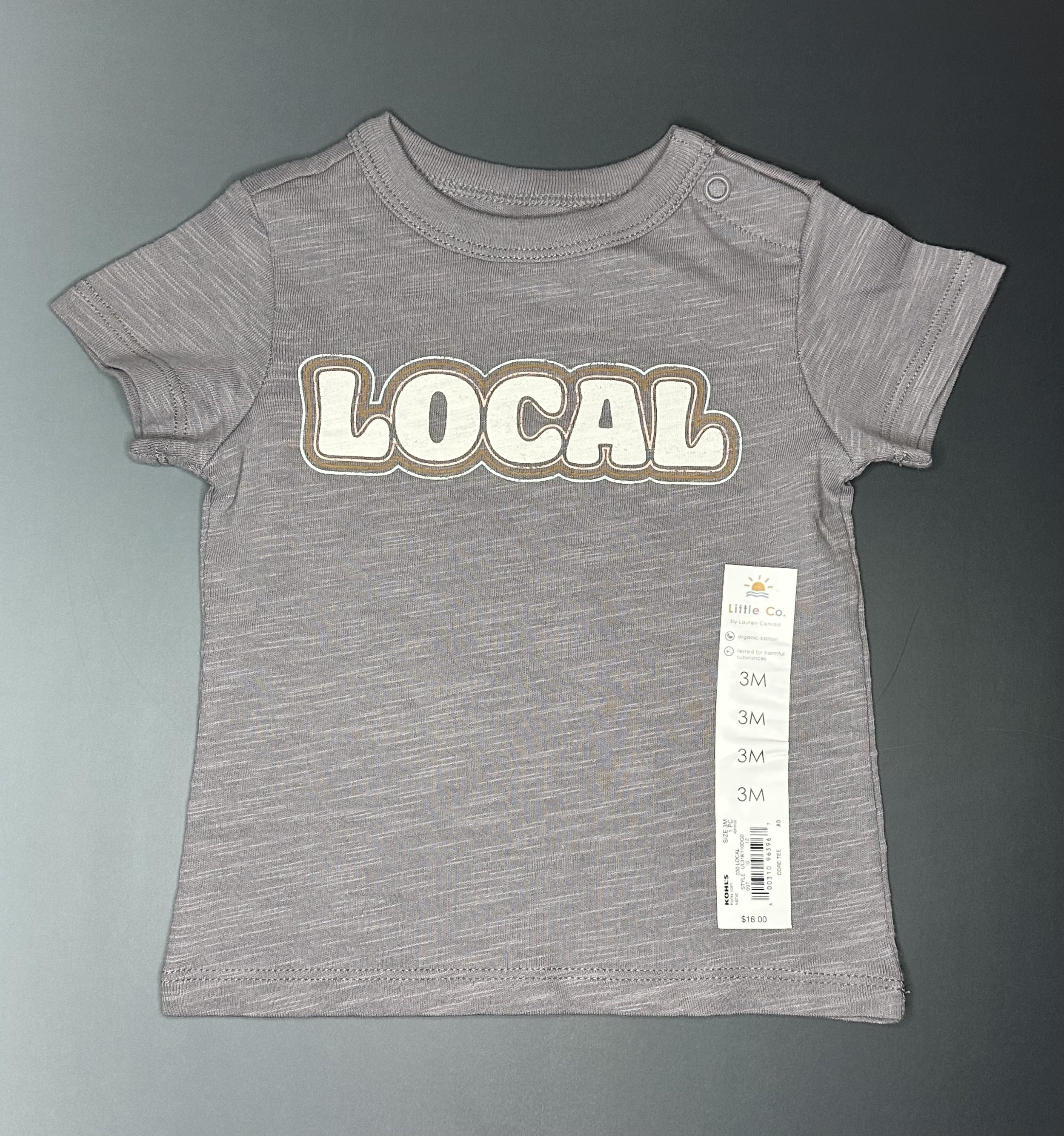 Baby Gray “Local” Graphic T-Shirt (3 mos)