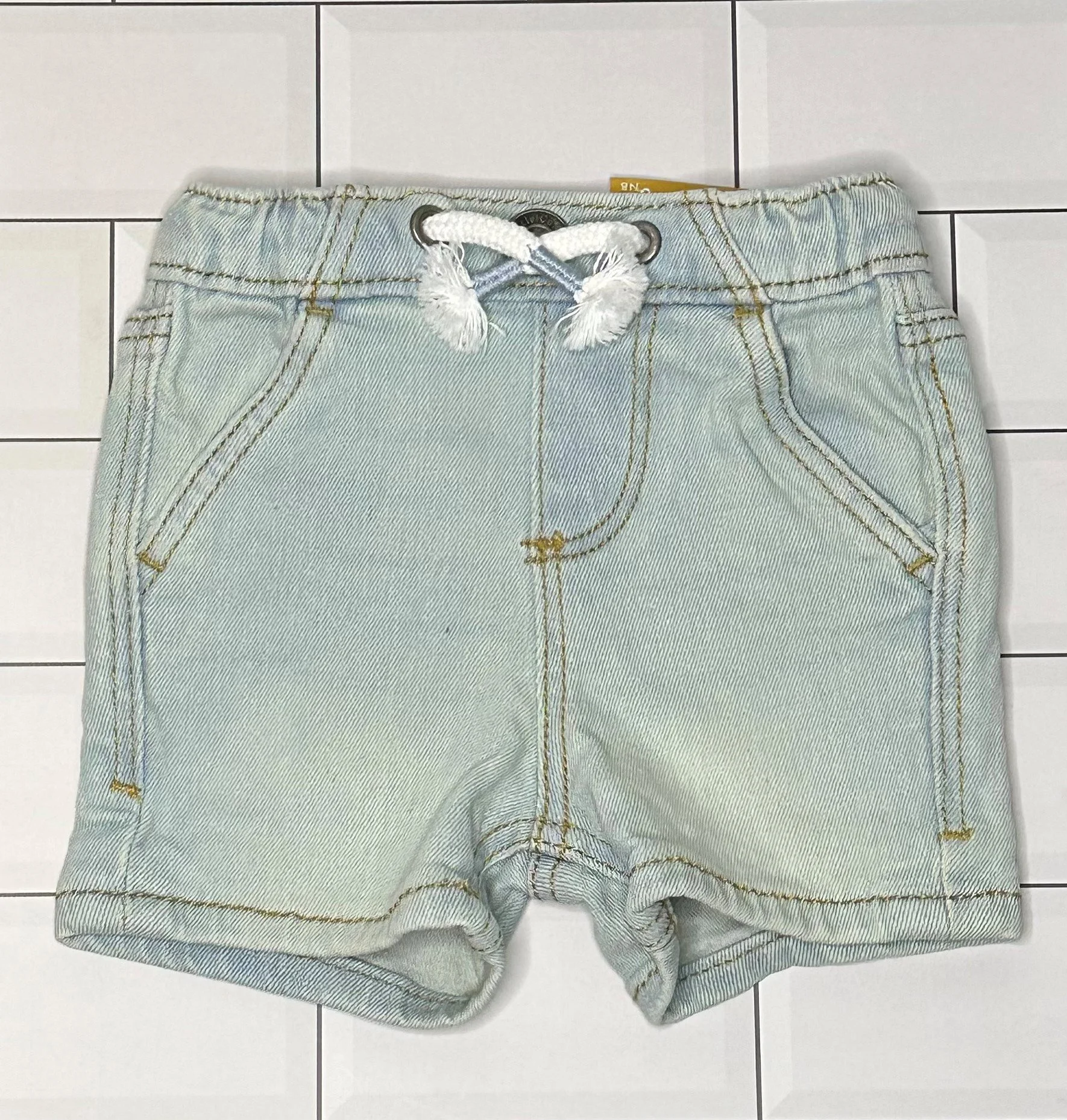 Light Wash Denim Baby Shorts (NB)