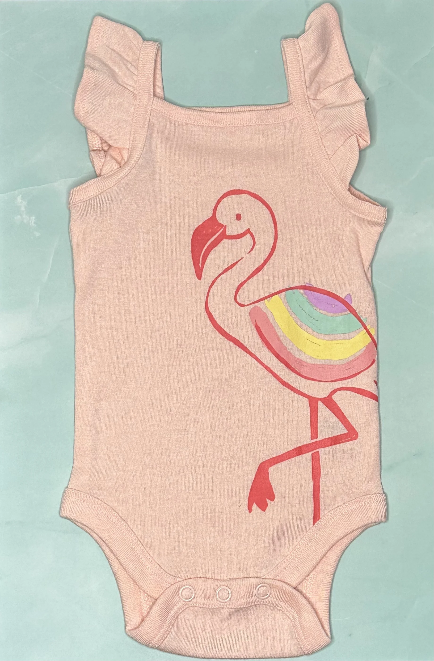 Baby Sleeveless Bodysuit – Pink Flamingo Graphic (3mos)