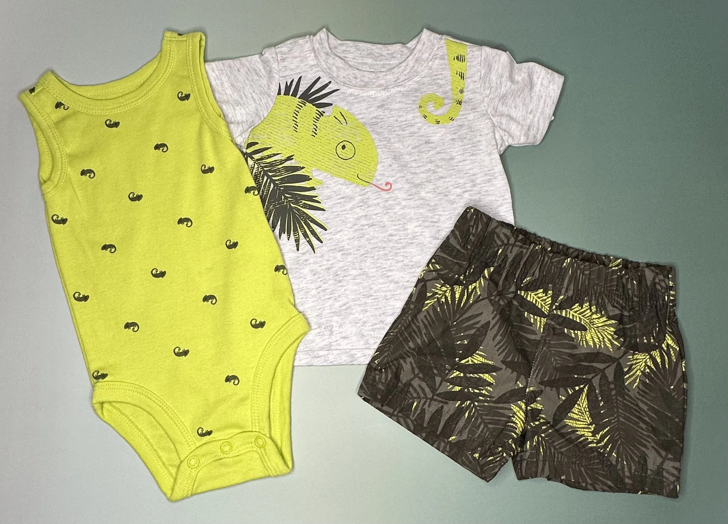 Bodysuit, Graphic Tee & Shorts Set (0-3 mos)