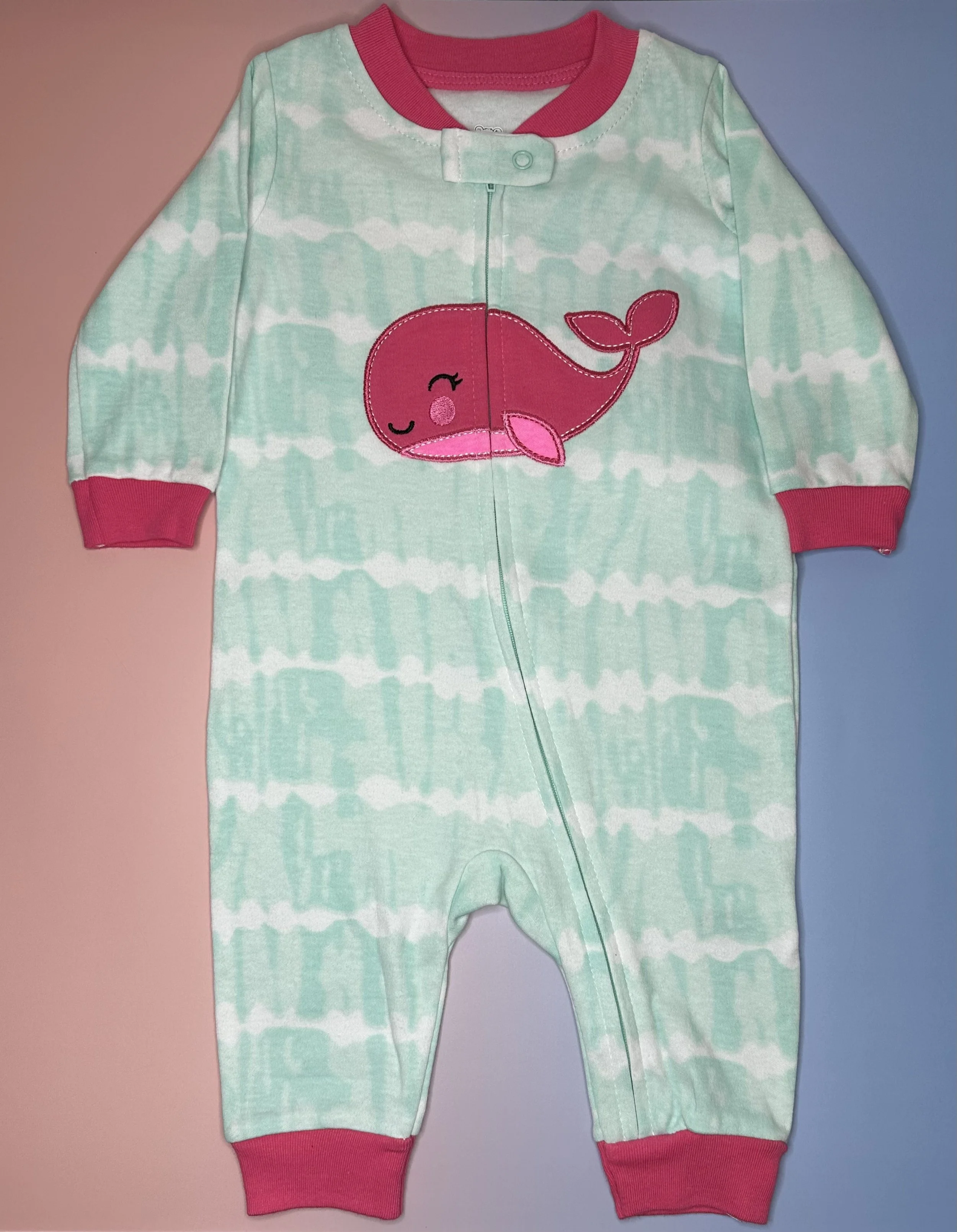 Whale Zip-Up Footless Sleeper (3-6 mos)