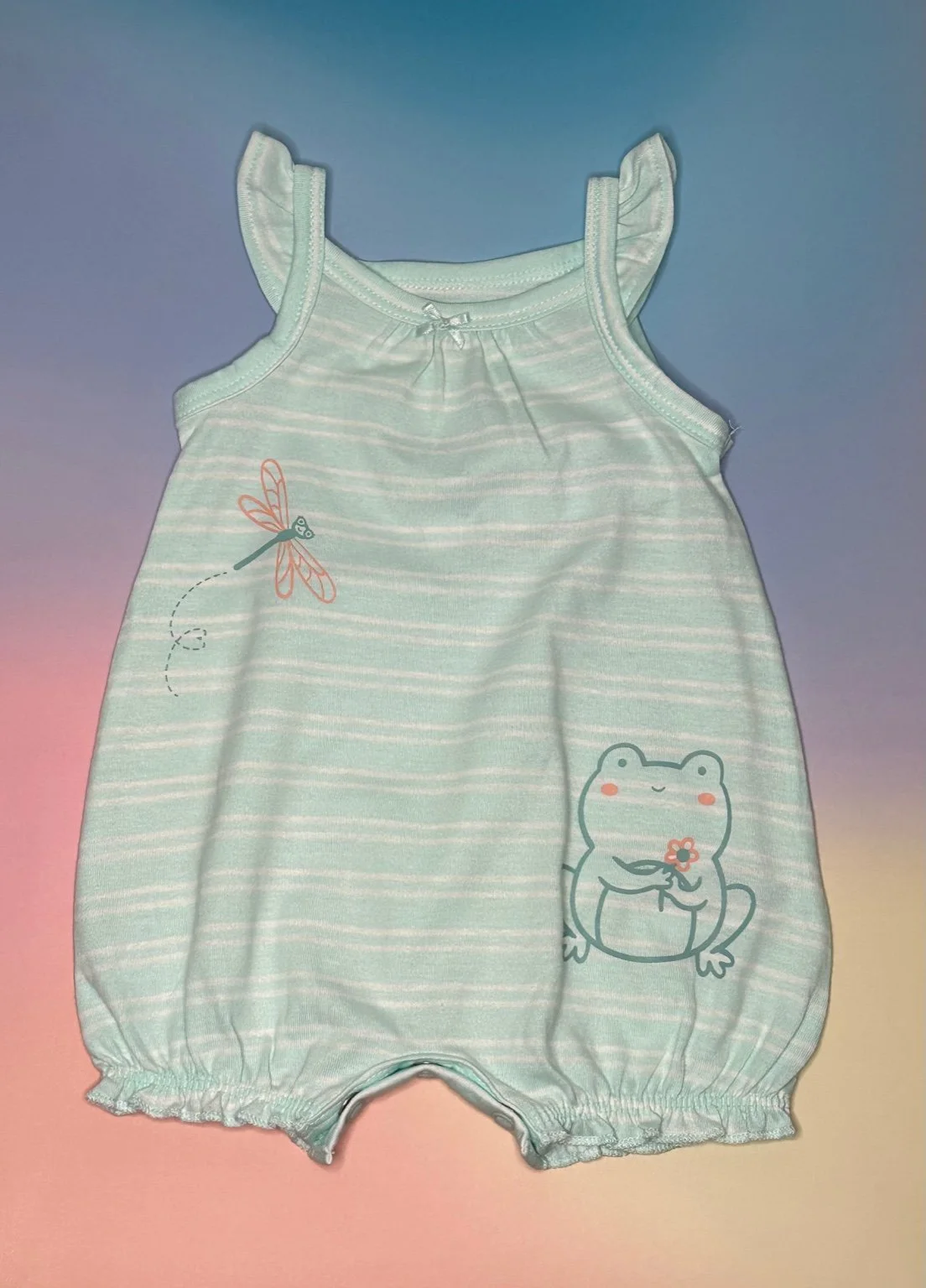 Baby Sleeveless Romper – Frog Print (NB)