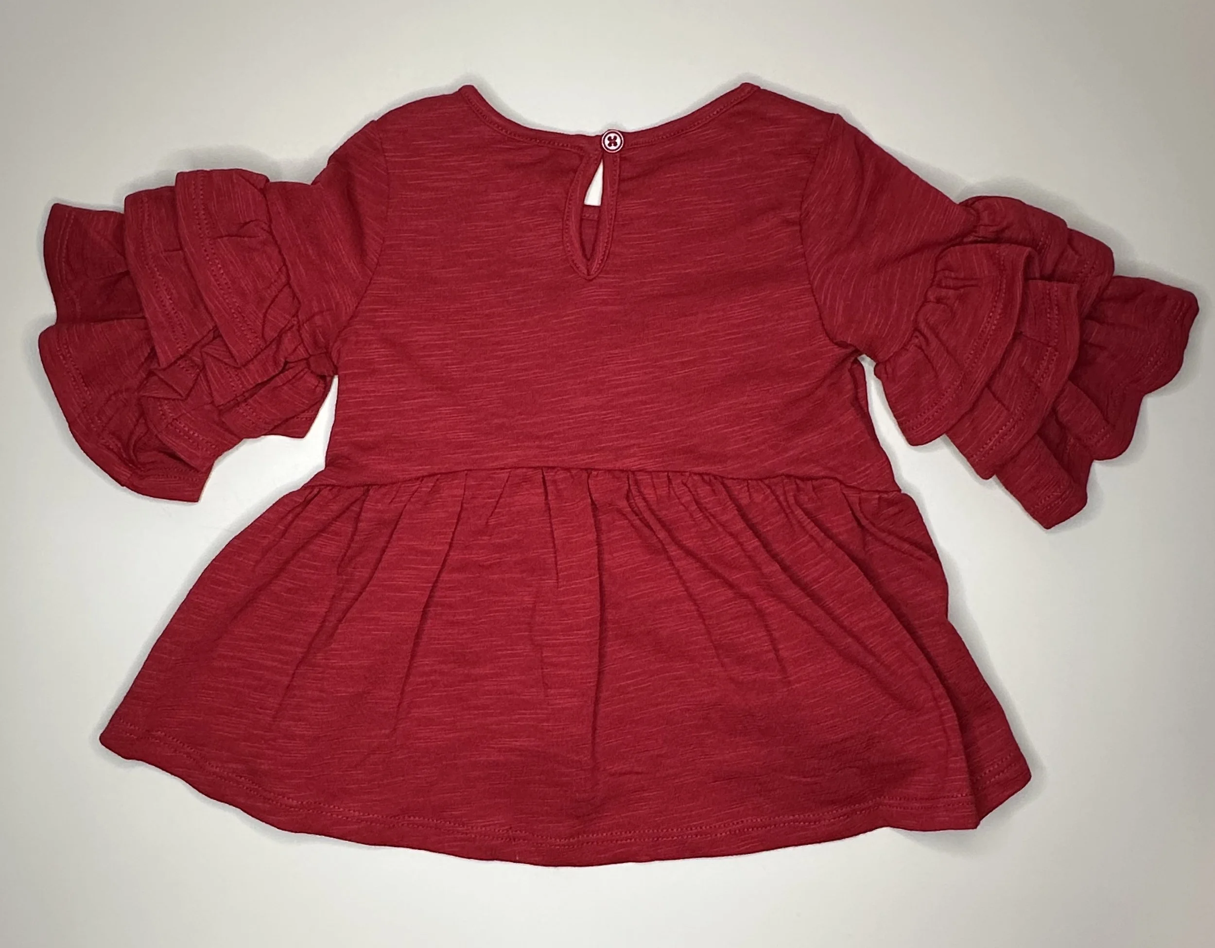 Red Ruffle Sleeve Baby Dress - 12 Months Back.jpg