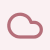 Empty pink background with a playful white cloud illustration.
