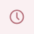 A clock icon with a circular border and a simple clock face showing the time
