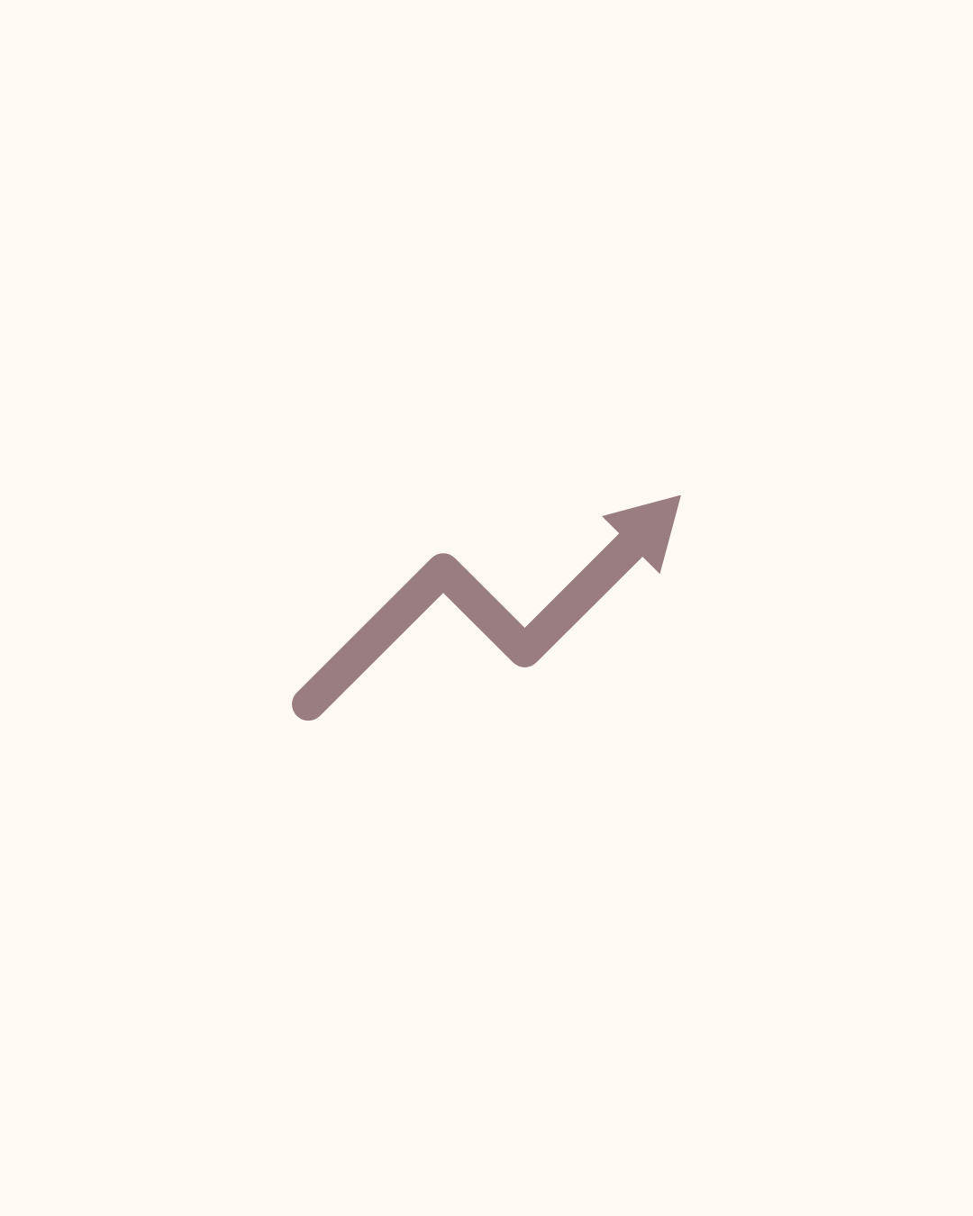 Minimalist upward trending arrow icon on a light background.