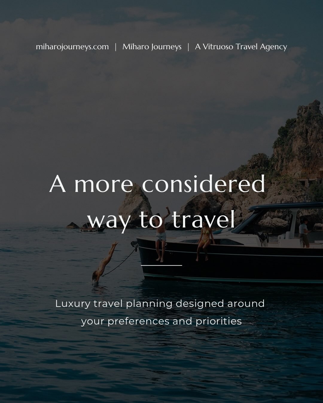 A more considered way to travel.

Luxury travel advisor specialising in bespoke itinerary planning, hotel bookings, cruises, and multi destination travel across global destinations.

Ken Yao, founder of Mīharo Journeys and an affiliate of Virtuoso, i