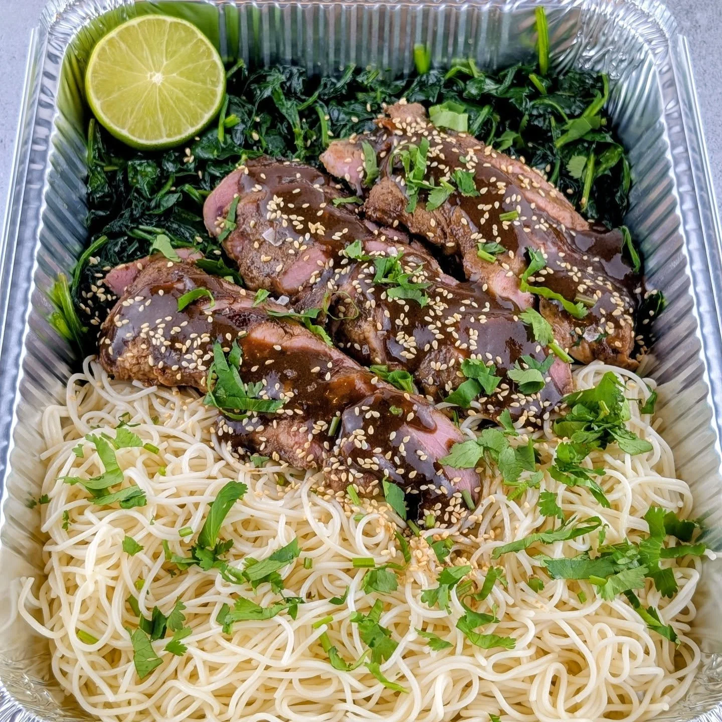 Tamarind and Date glazed Pork Fillet served with Ramen noodles &amp; Sauteed Baby Spinach with olive oil and lime juice.

Real food, made the way it should be.

At Artisan Meals Company, everything we create is homemade from scratch using whole, qual