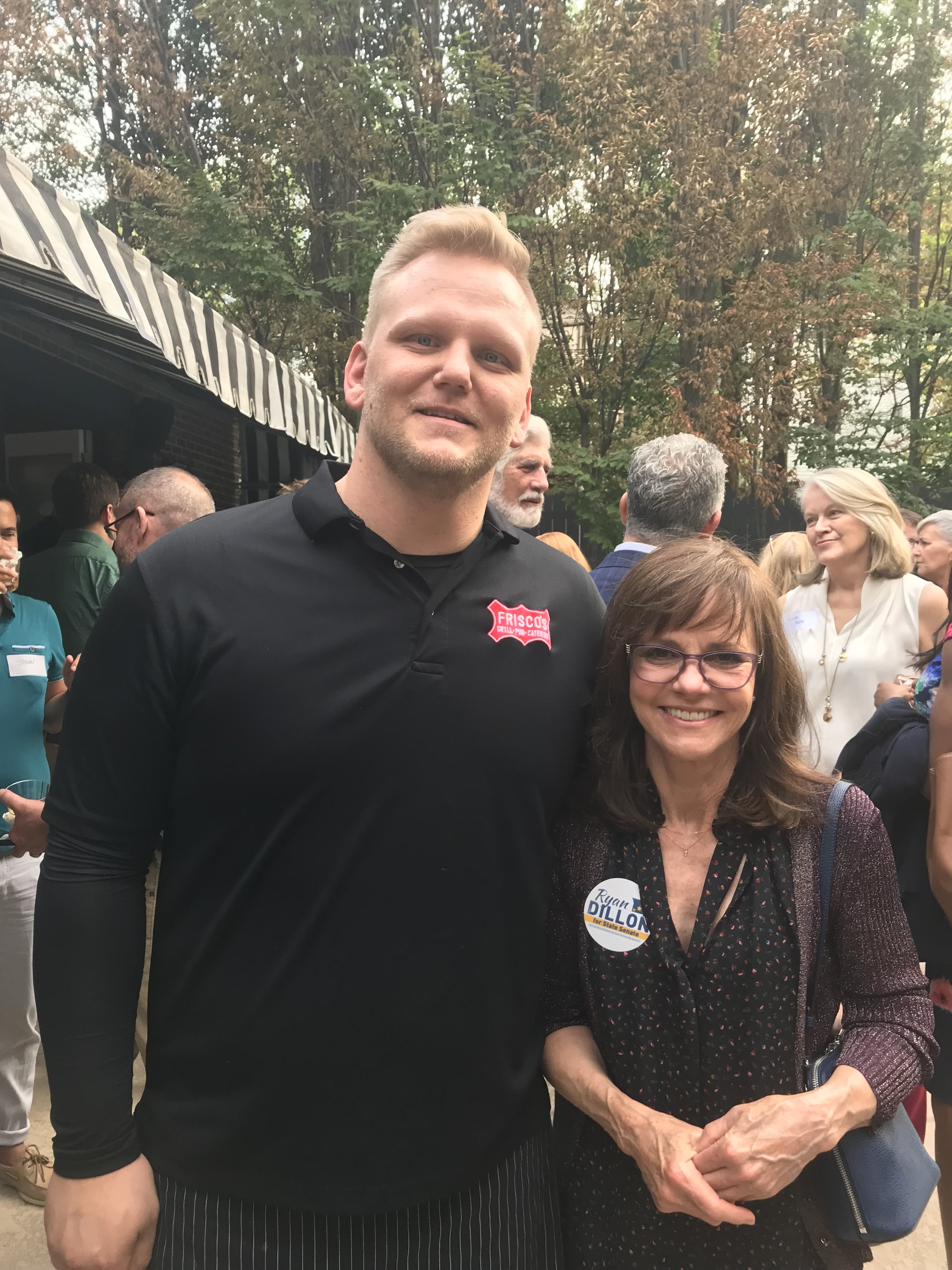 Owner, Jimmy West, catering an event with Sally Fields