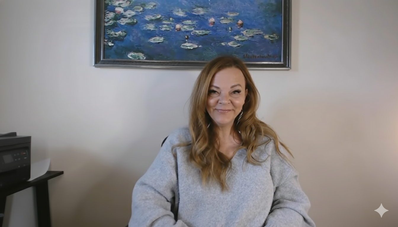 Chrystal Hood at her desk, author and transformational coach.