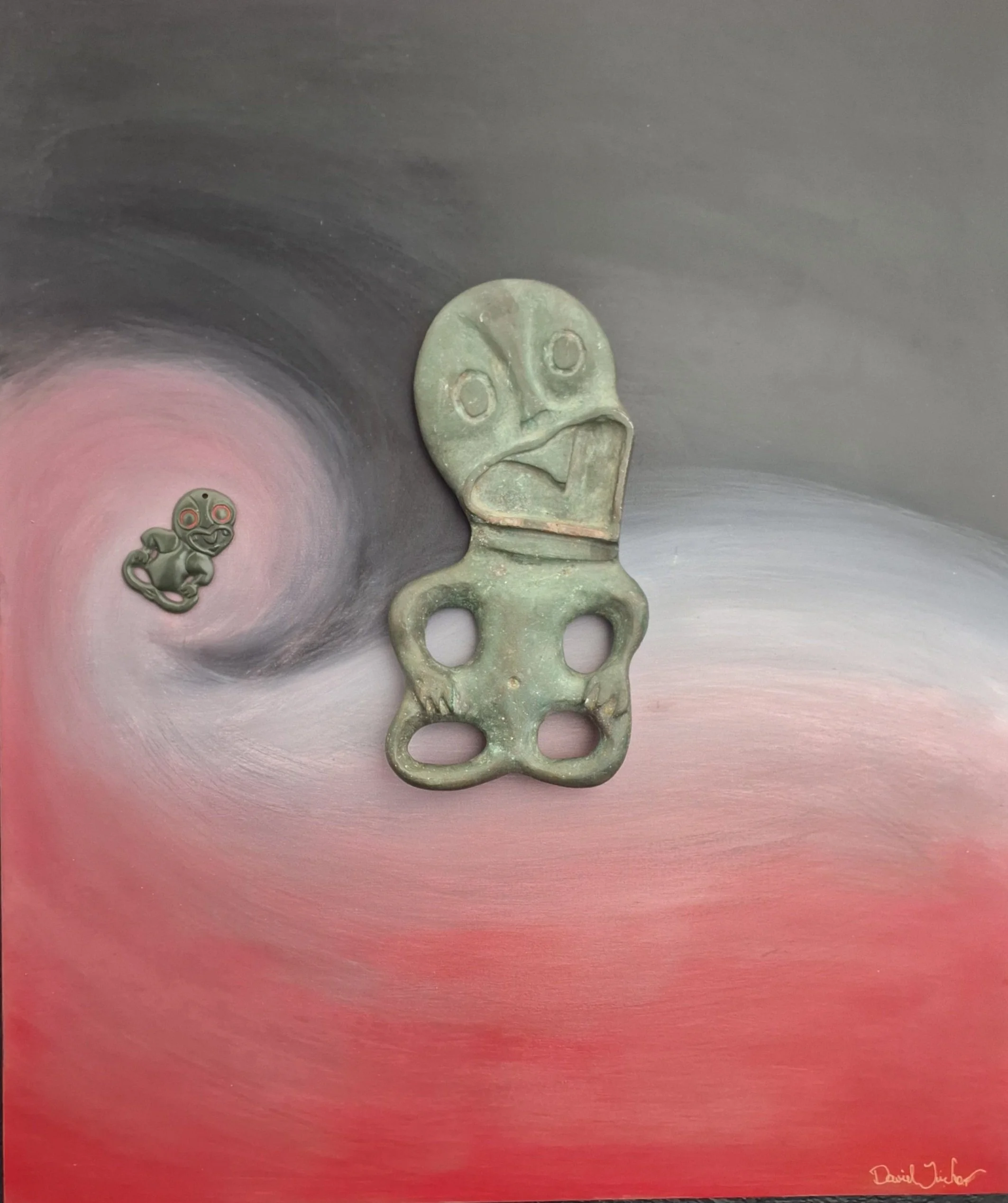 Kohanga Kids 
Mixed media, acrylic, bronze on wood 
750mm x 650mm 
$1,200.00