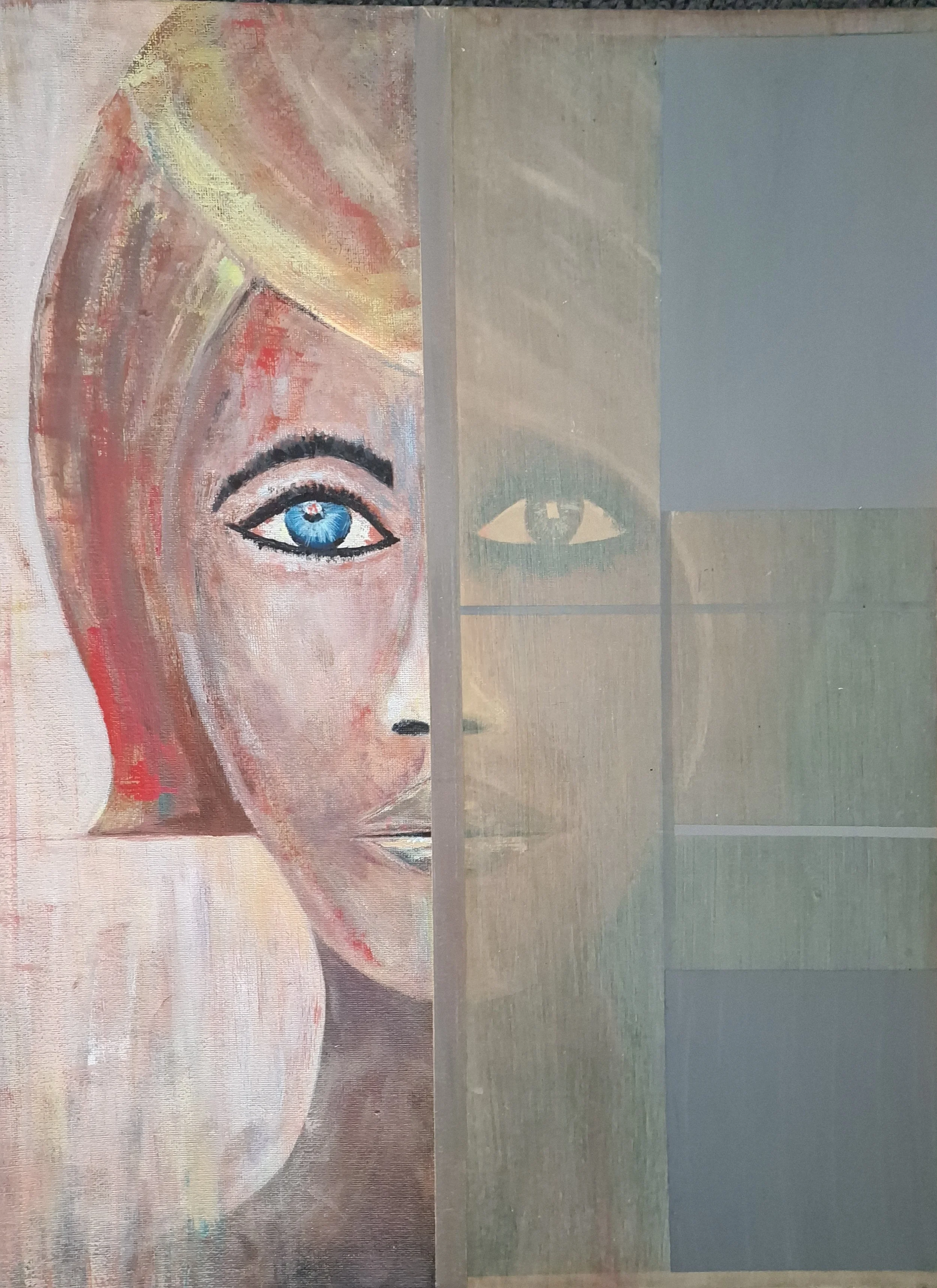 Woman Looking Through a Window, 
acrylic on canvas  
405mm x 505mm unframed 
$300.00