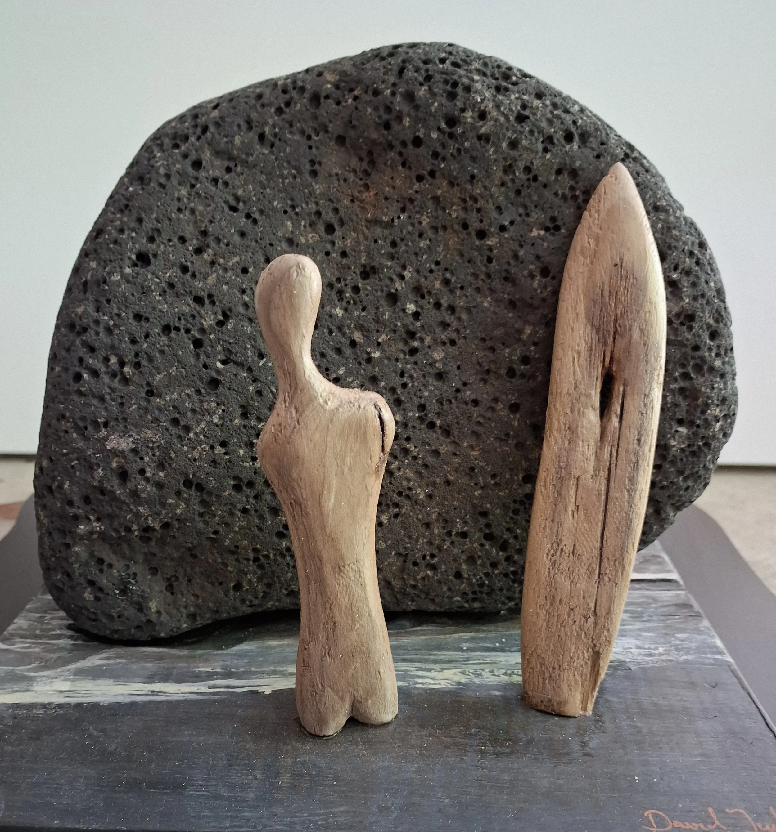 Maori Bay Board Rider
Stone and wood found on Maori Bay
sold