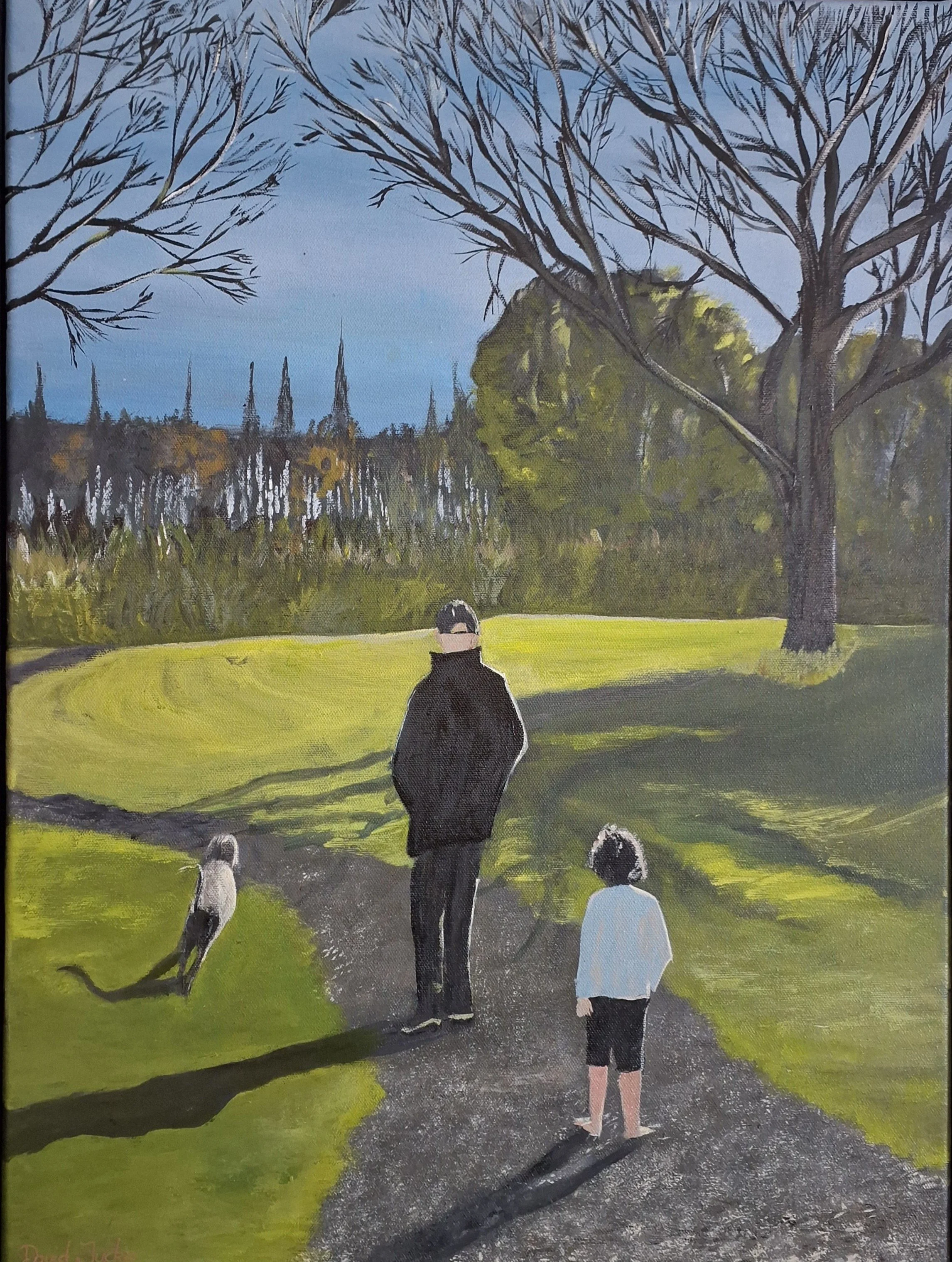 Early Morning Walk 
Acrylic on canvas, framed
$300.00