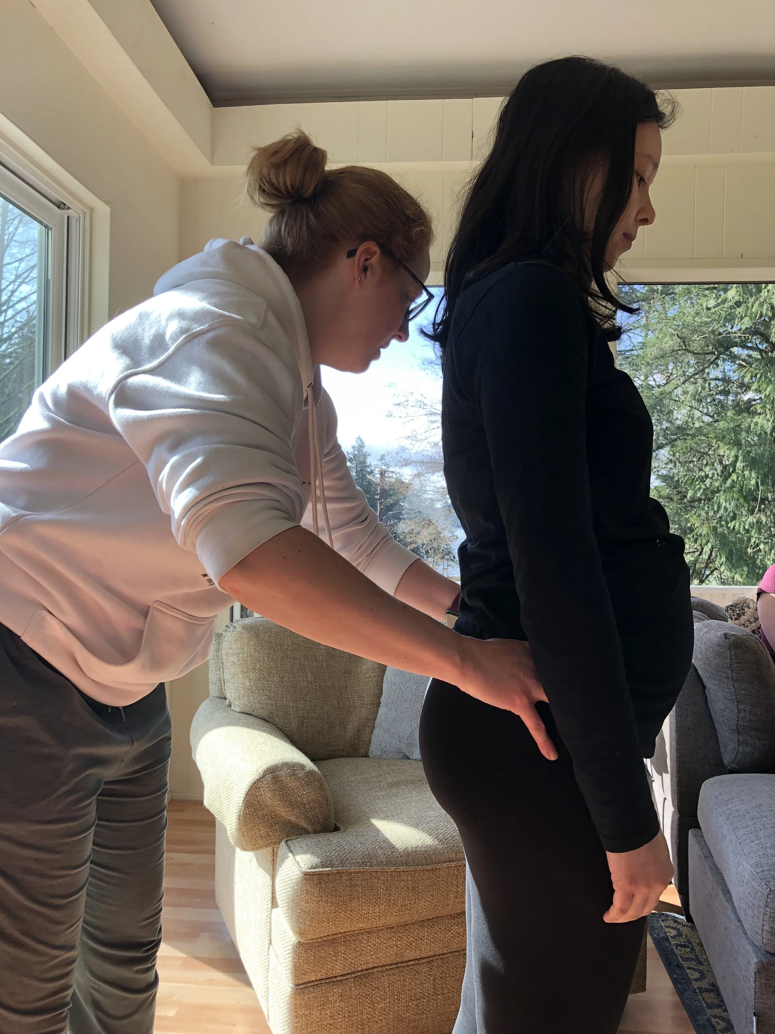 Amy adjusting Margaret.jpg