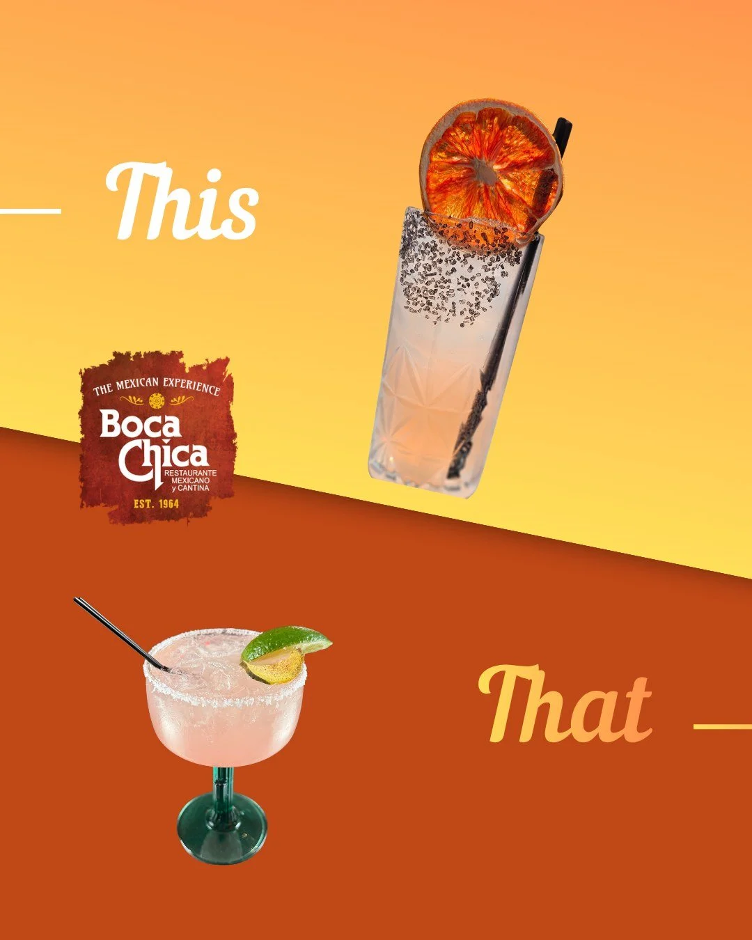 It's a beautiful Summer day, and you're hanging out on Boca's patio...

Which one are you taking? 🤔

#margaritatime #patiodrinks #ThisOrThatThursday