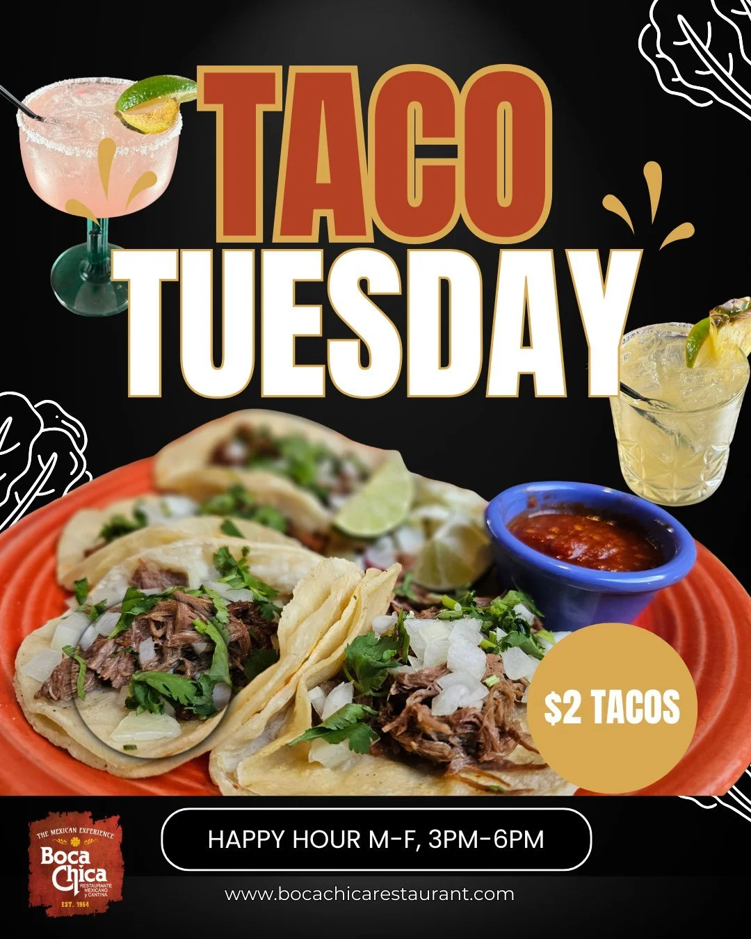 Happy hour and Taco Tuesday pair together nicely.....

What's your go-to taco???

#tacotuesday #bestmargaritasintown #tacotuesdays